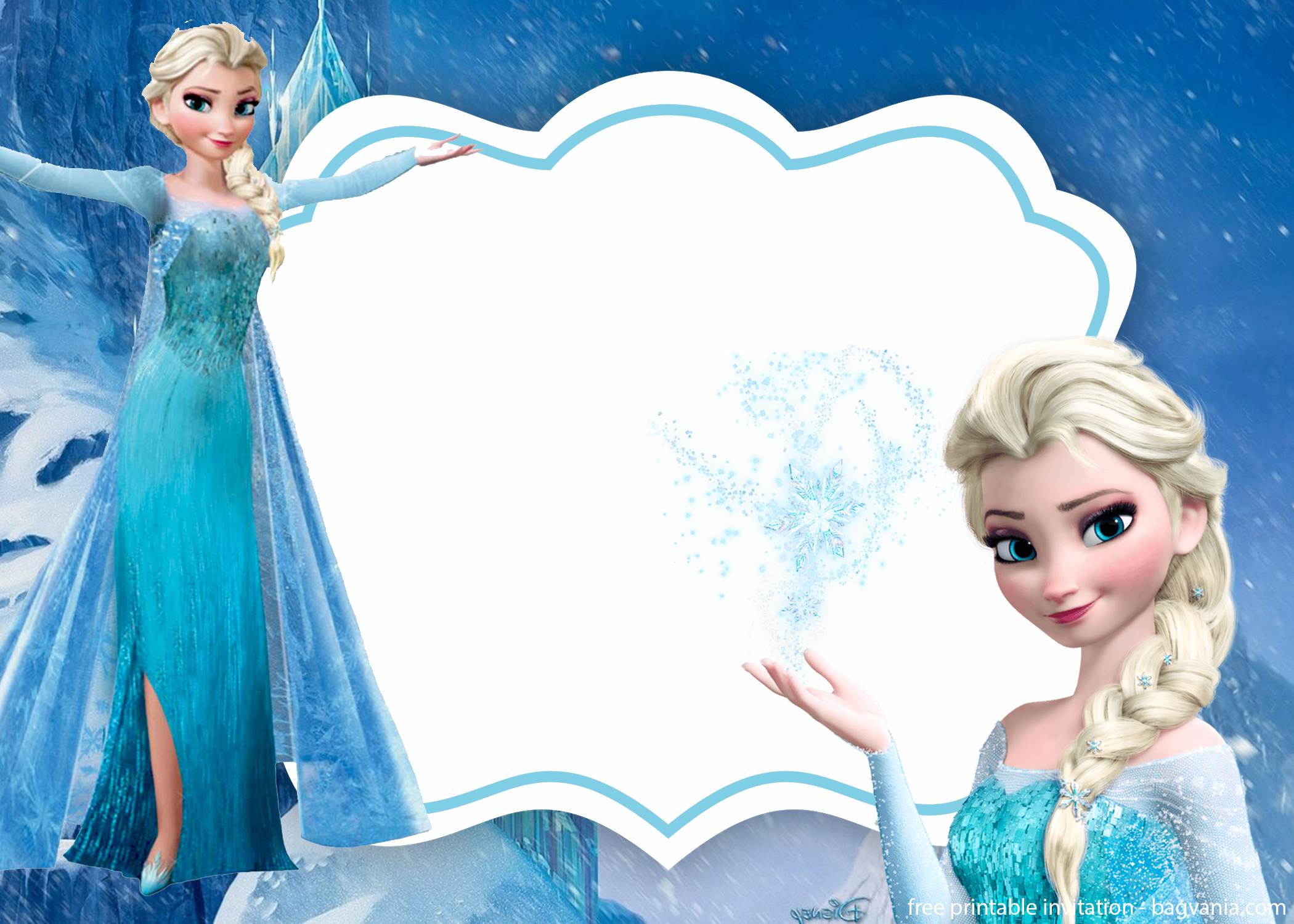 FREE Frozen Invitation Template – Printable  FREE Printable Throughout Frozen Birthday Card Template
