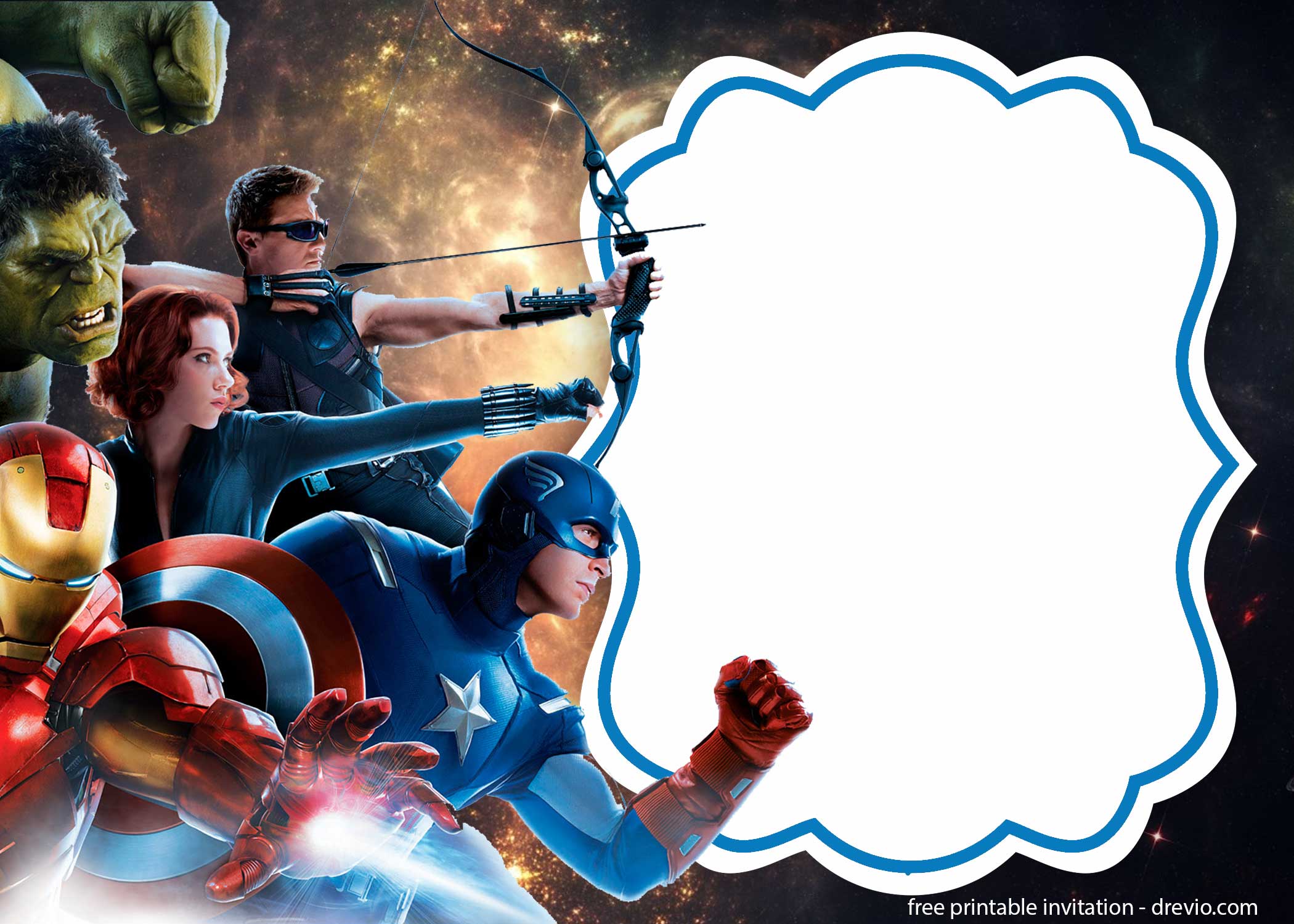 FREE Avengers invitation template All Characters FREE