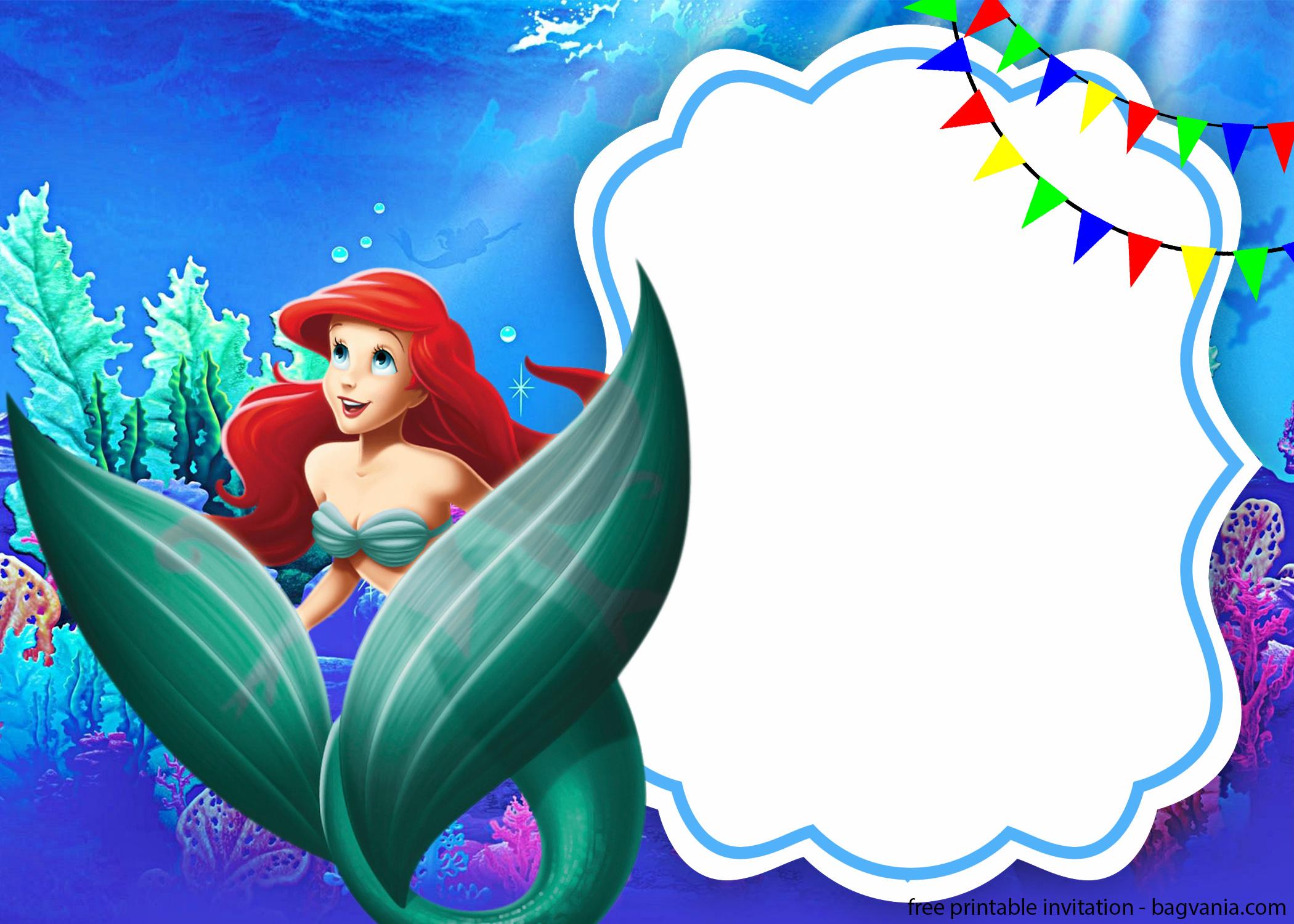 free-ariel-the-little-mermaid-with-photo-invitation-template-free