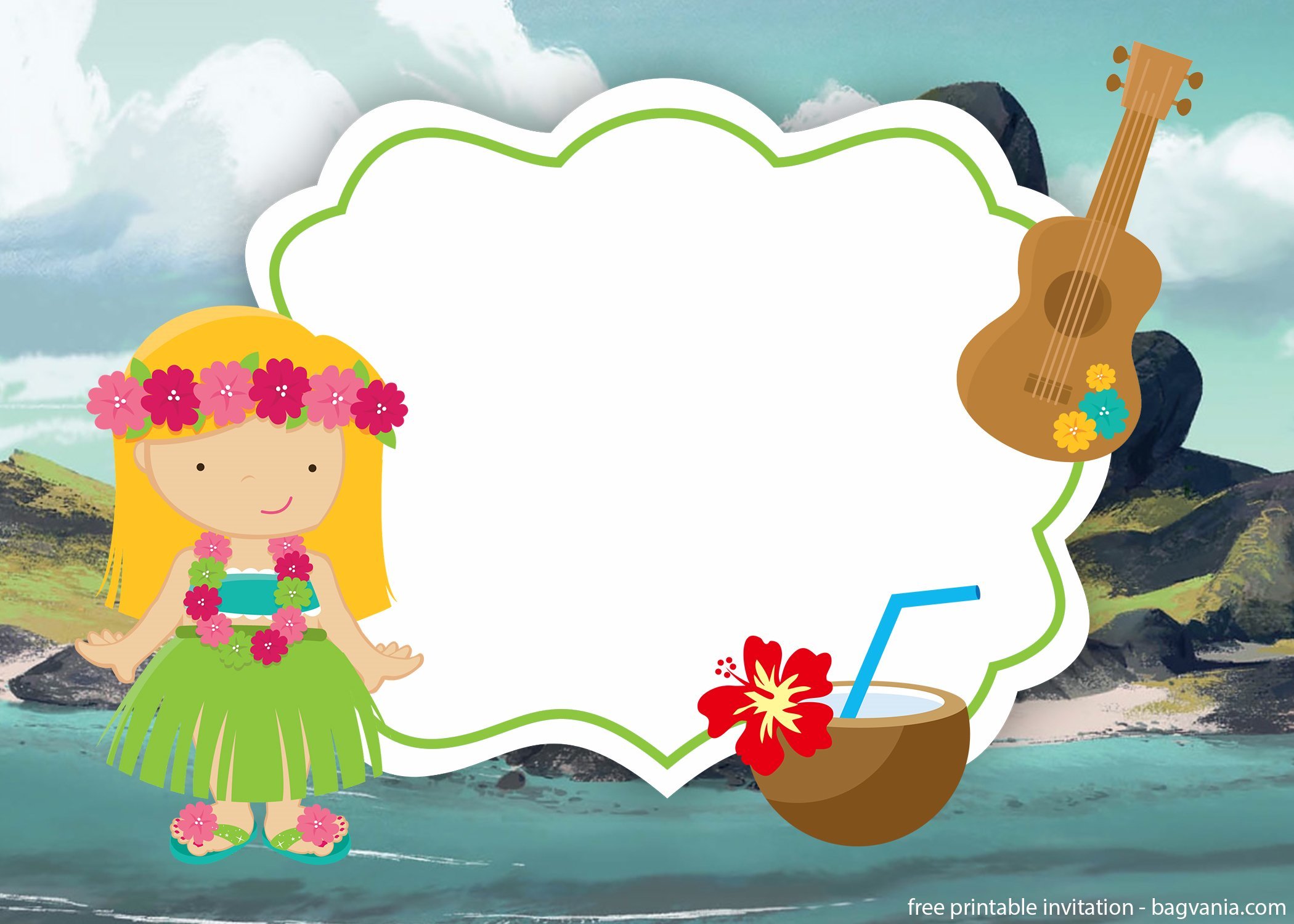 Free Printable Luau Hawaiian Invitation Template Bagvania