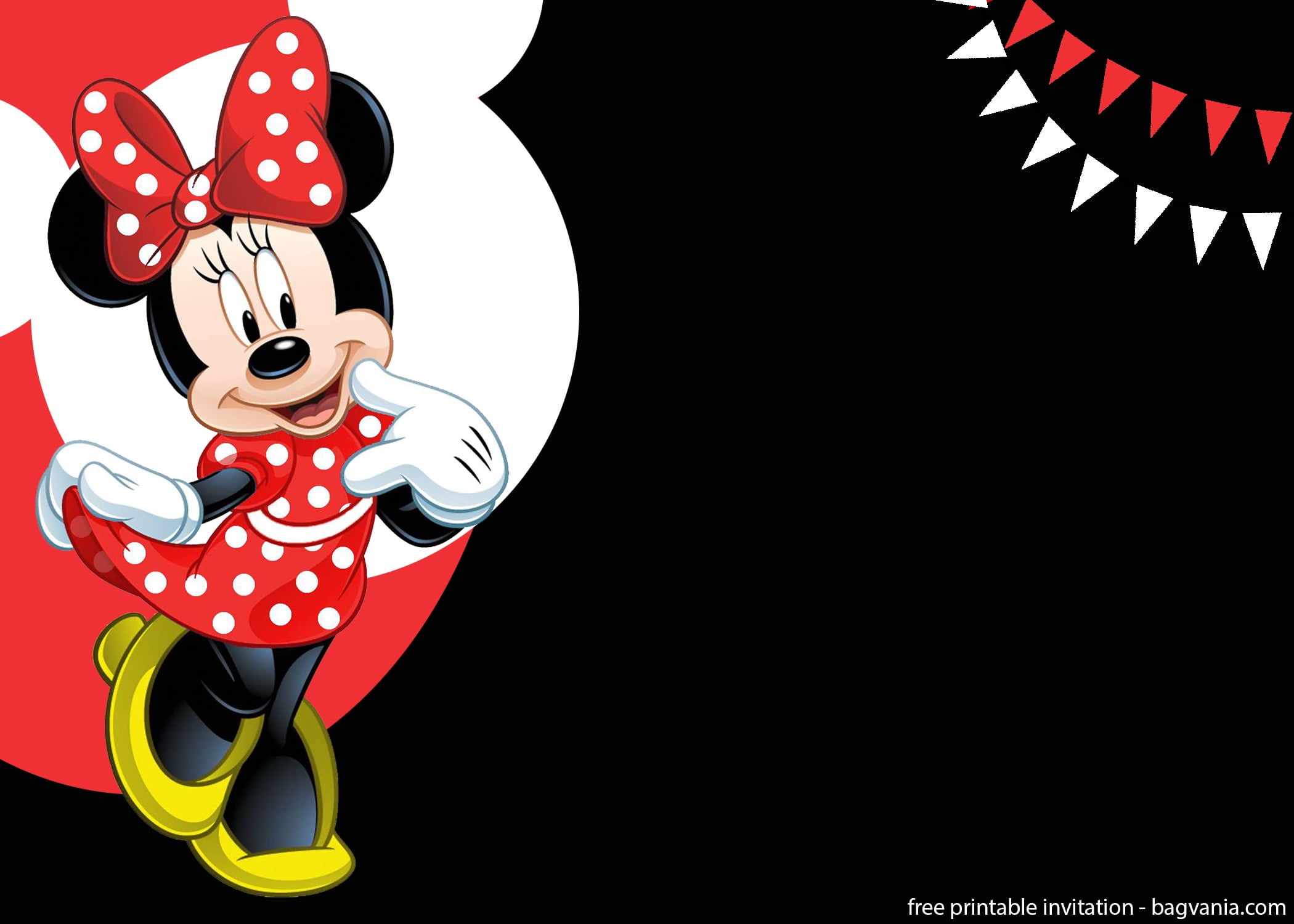Free Printable Minnie Mouse Invitation Template  FREE Printable With Regard To Minnie Mouse Card Templates