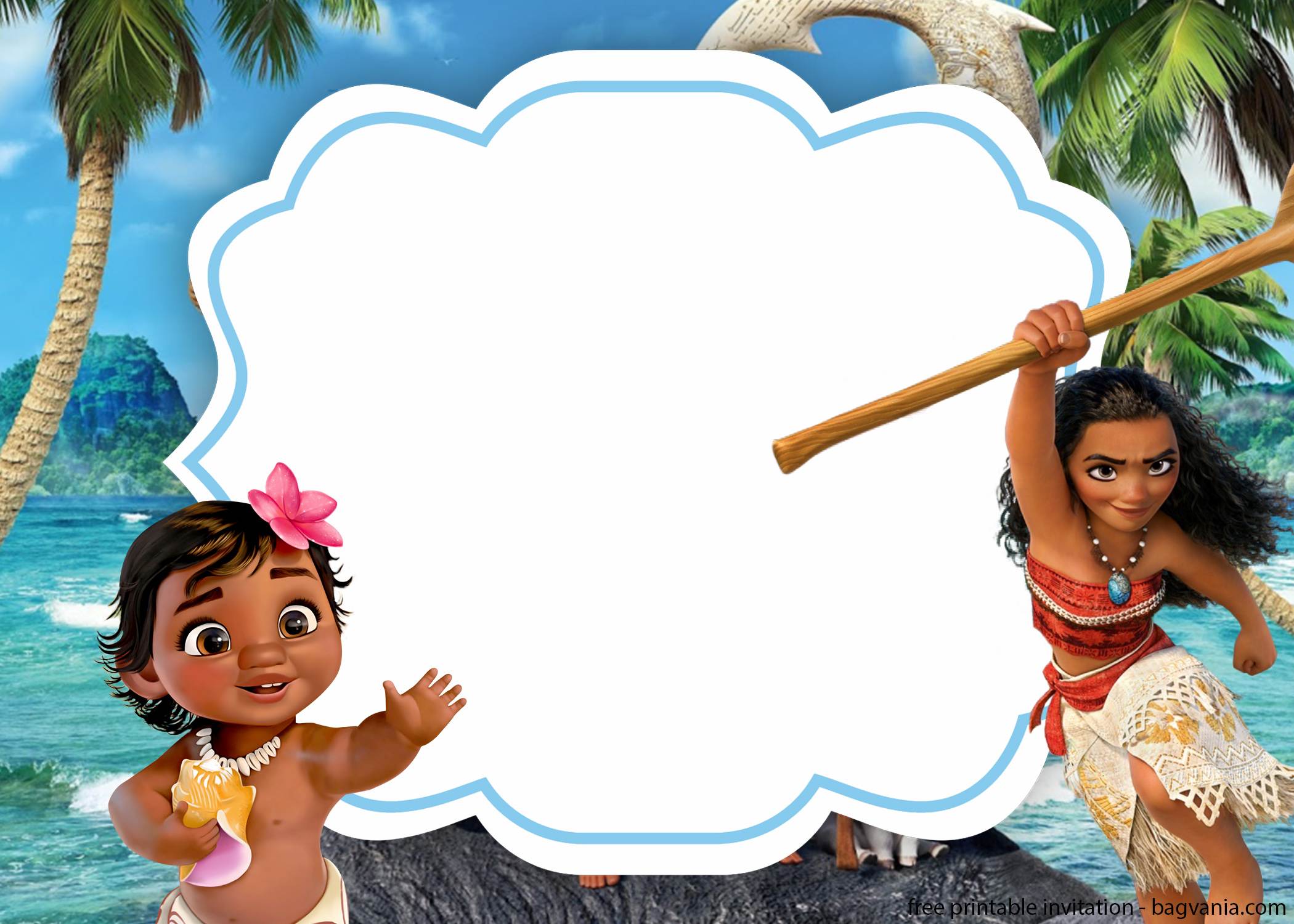 moana baby shower invitation