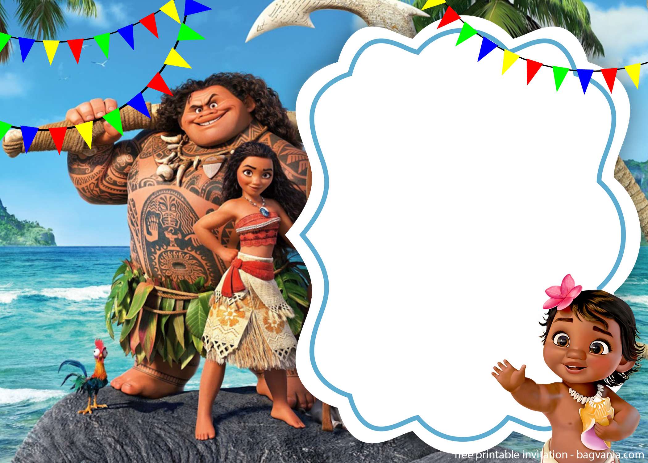 Free Moana Baby Shower Invitation Template Free Printable Birthday