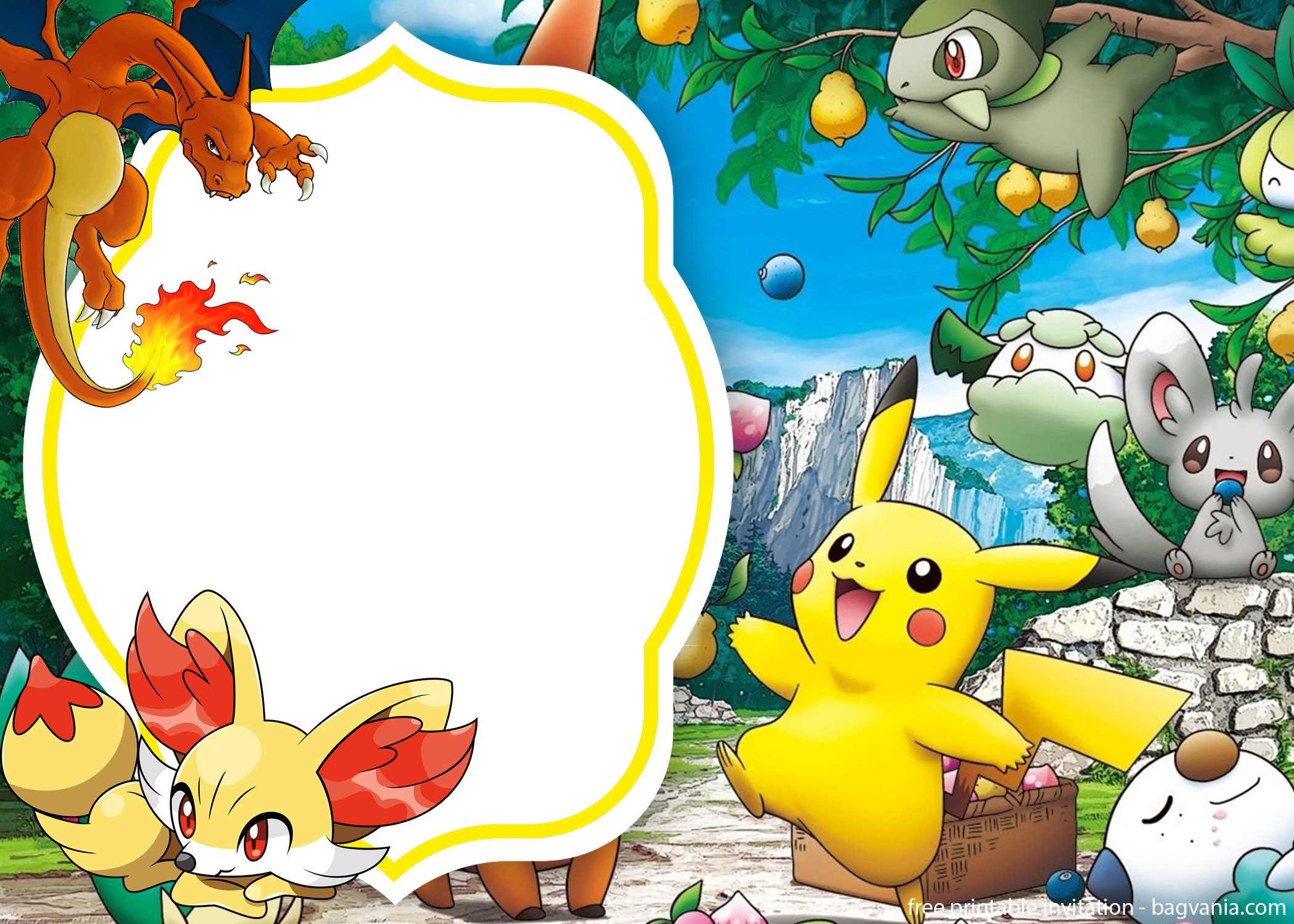 Free Pokemon Invitation Template Free Printable Birthday Invitation Templates Bagvania