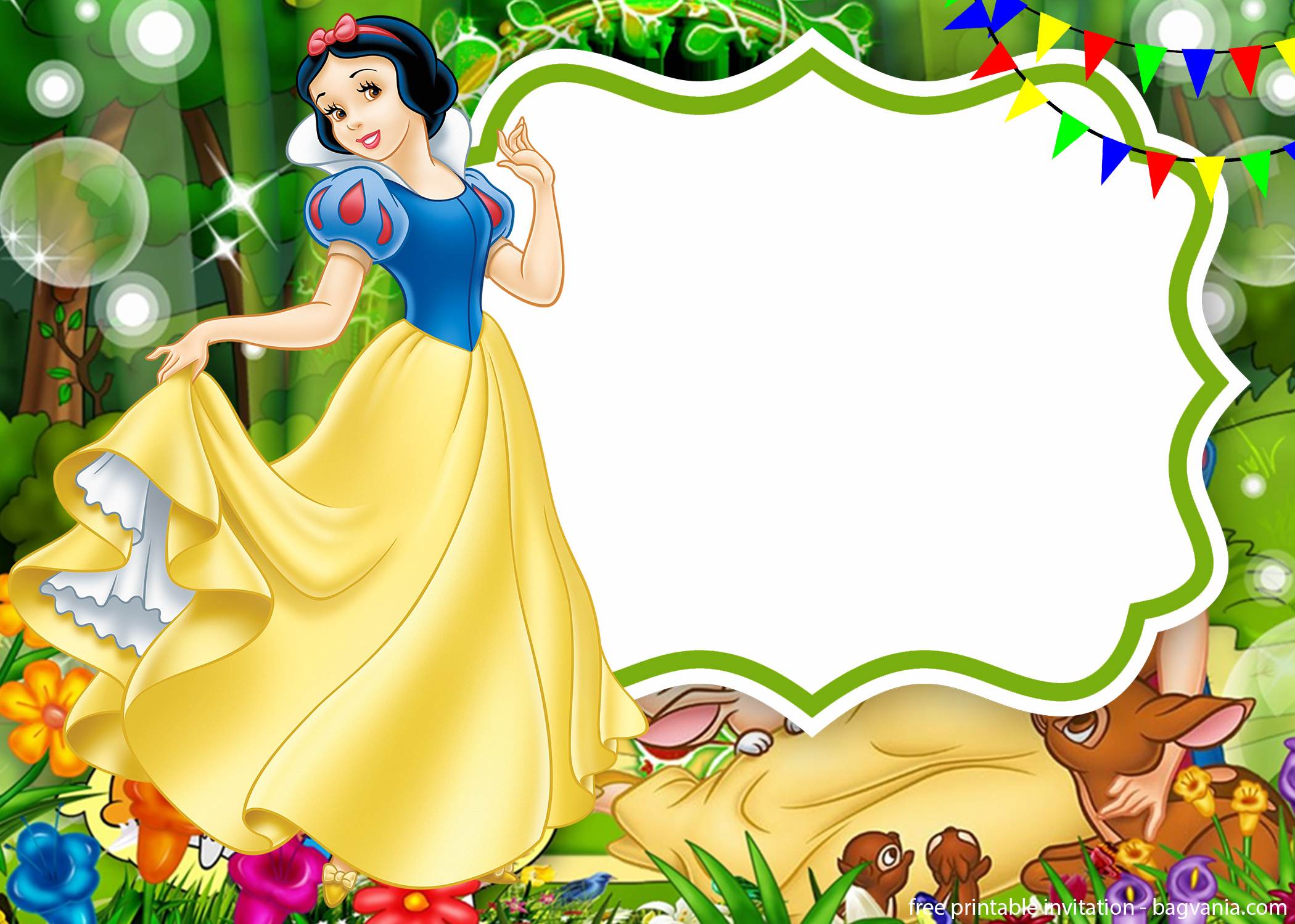 Snow White Seven Dwarfs Invitations Templates Free Printable Birthday Invitation Templates Bagvania
