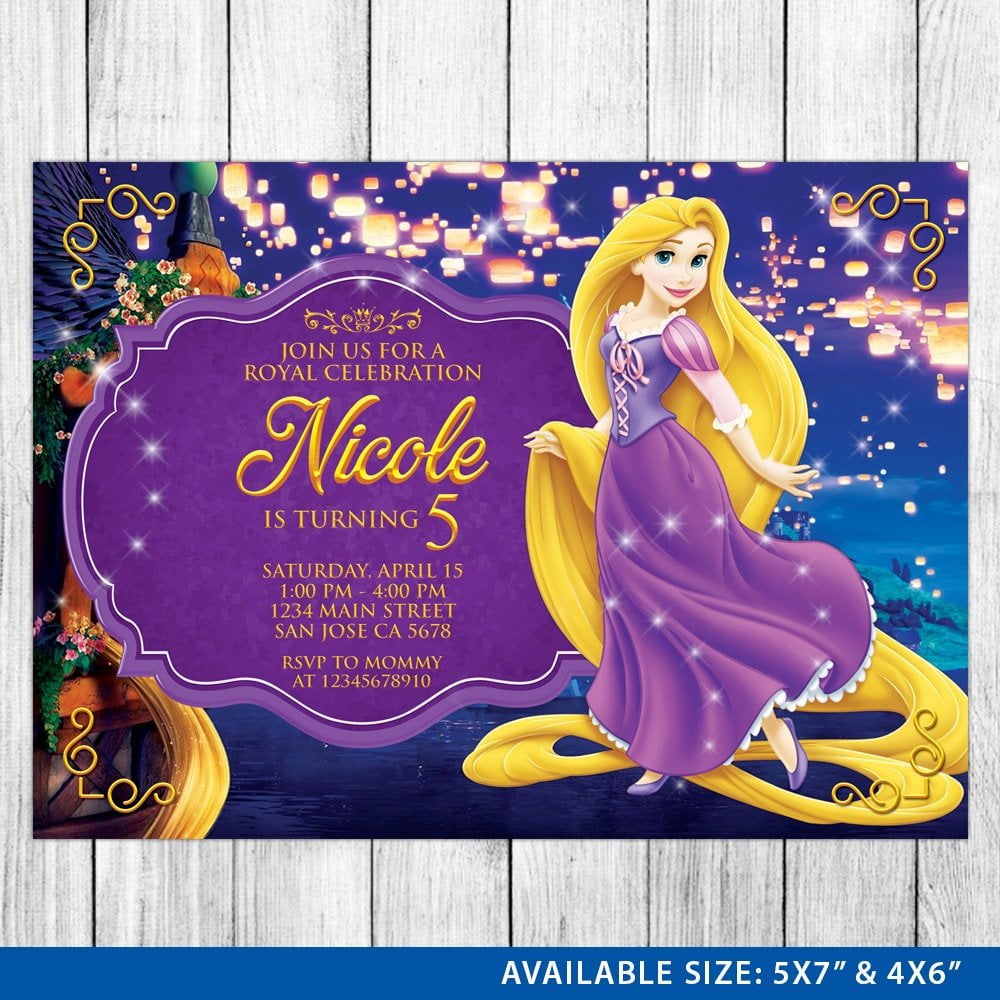 Rapunzel Invitation Template A Girly Birthday Party Invitation Card Design Free Printable Birthday Invitation Templates Bagvania