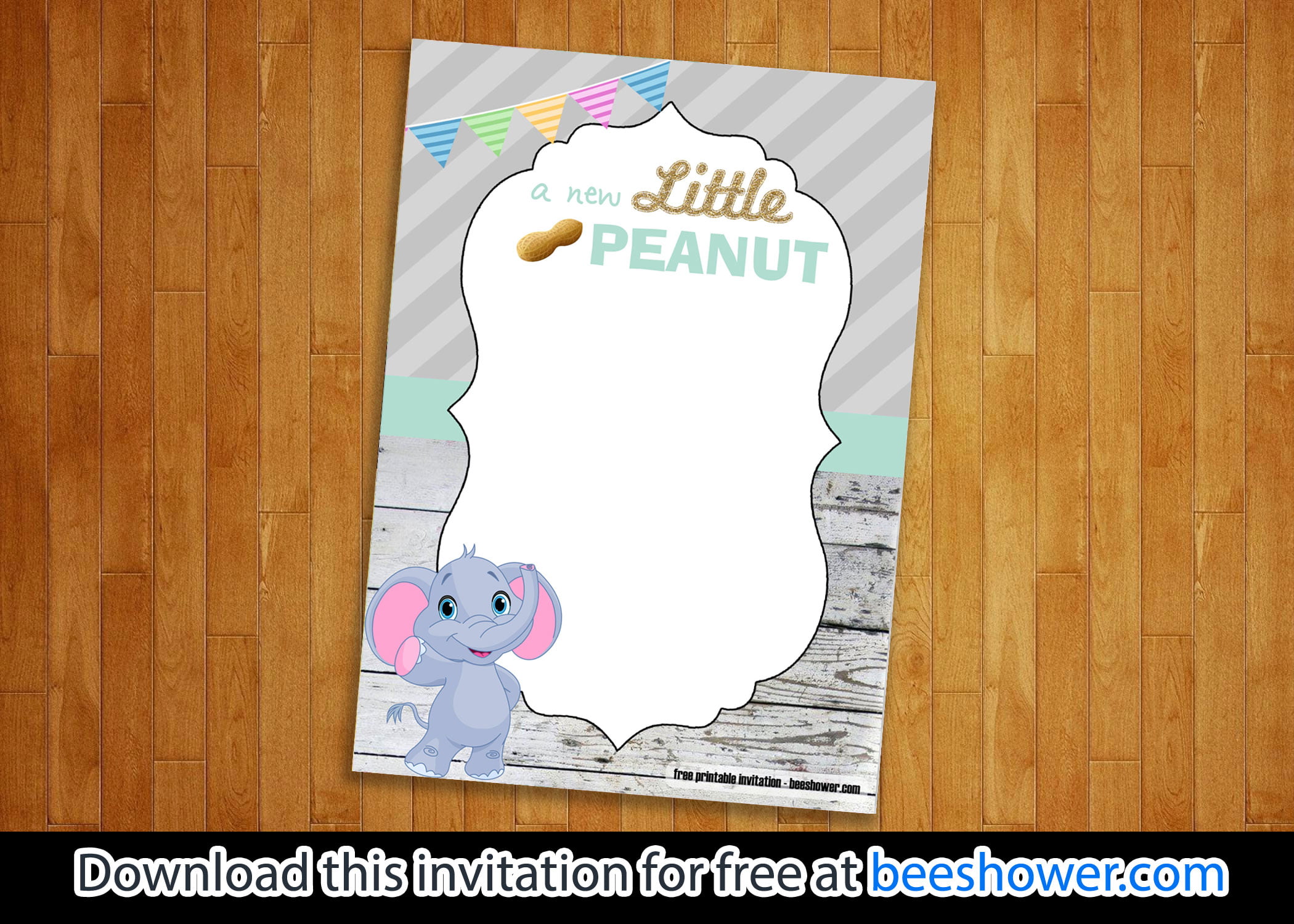 FREE Printable Little Peanut Elephant Invitation Templates – Bagvania