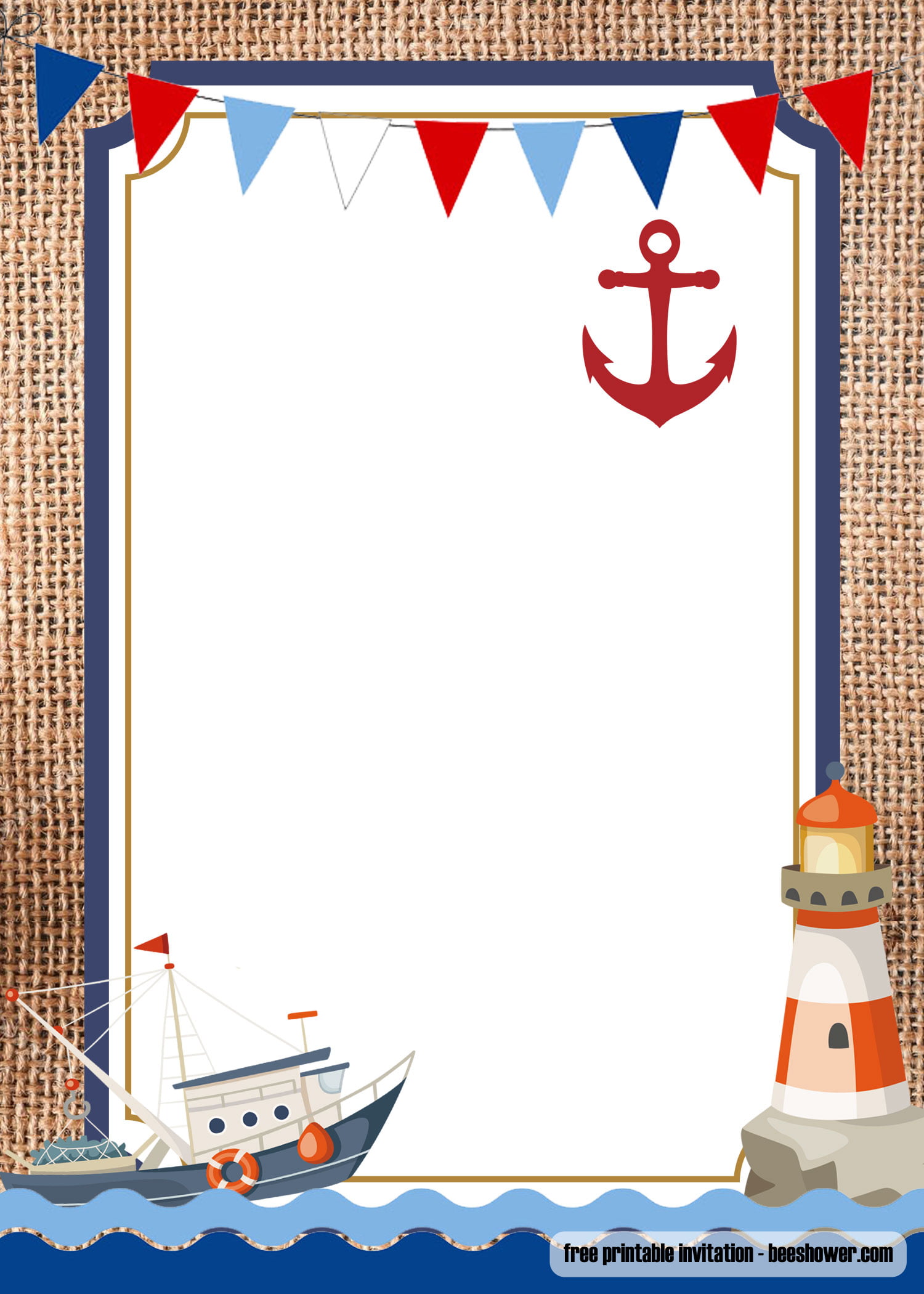 Free Nautical Theme Baby Shower Invitations Templates Bagvania