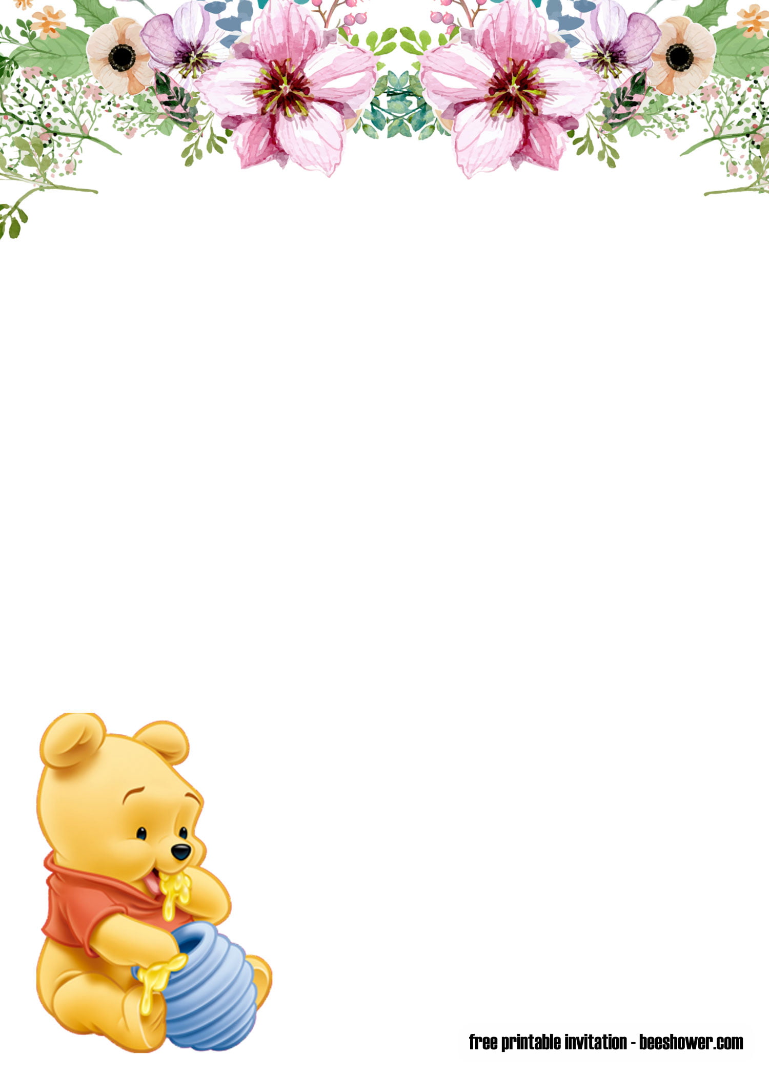 pooh baby shower invitations