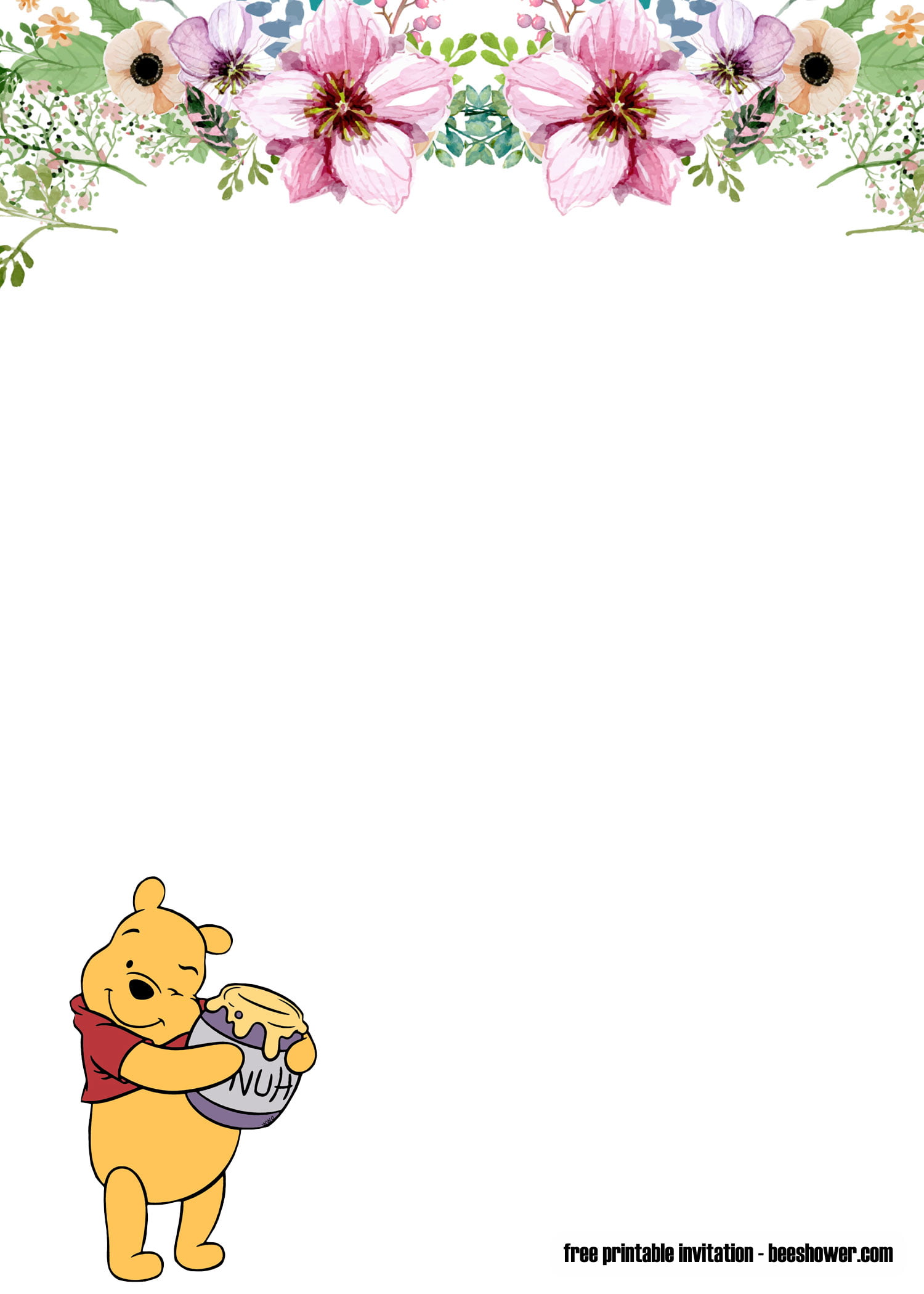 printable winnie the pooh baby shower invitations