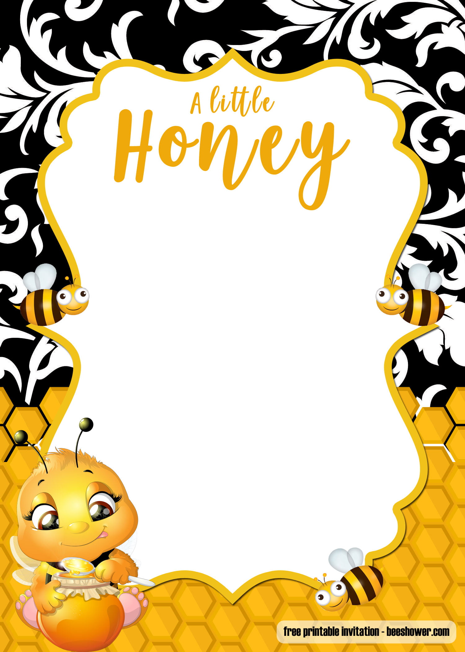 bumble bee baby shower invitations