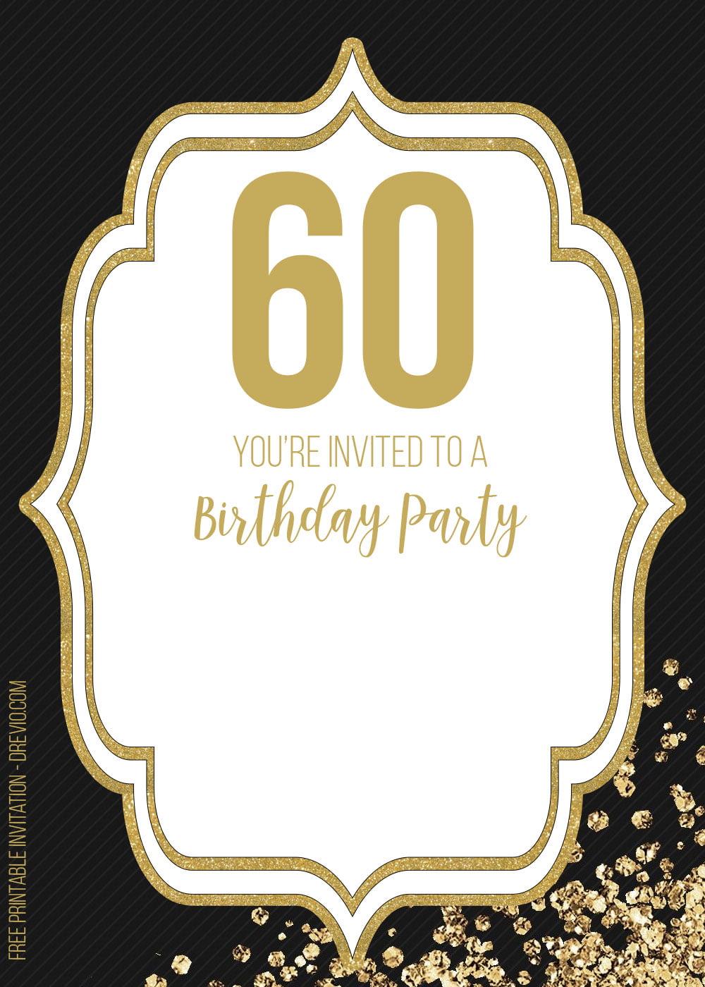 Dinyehe 60Th Birthday Party Invitation Templates
