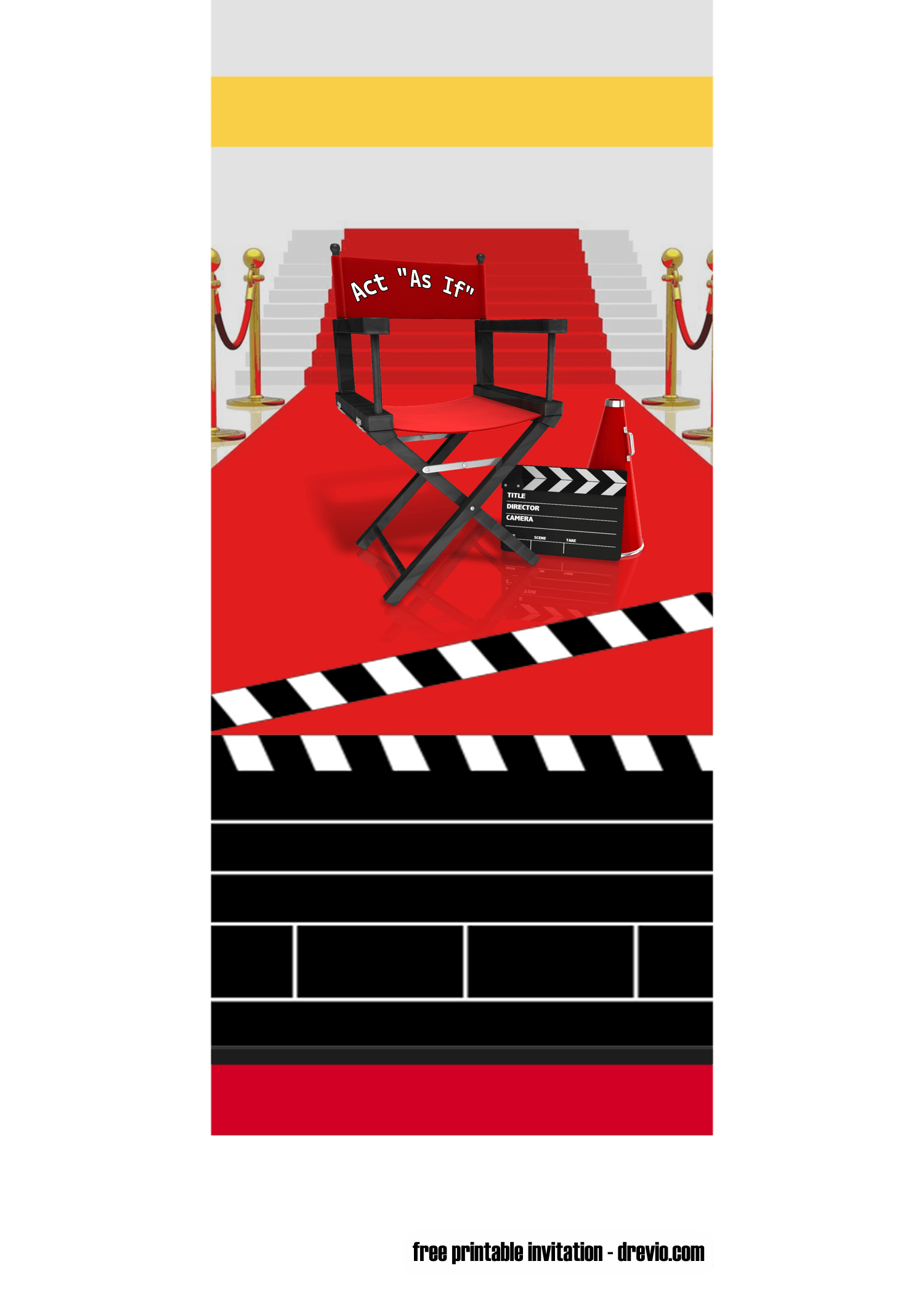 FREE Movie Ticket Hollywood Invitation Templates FREE Printable