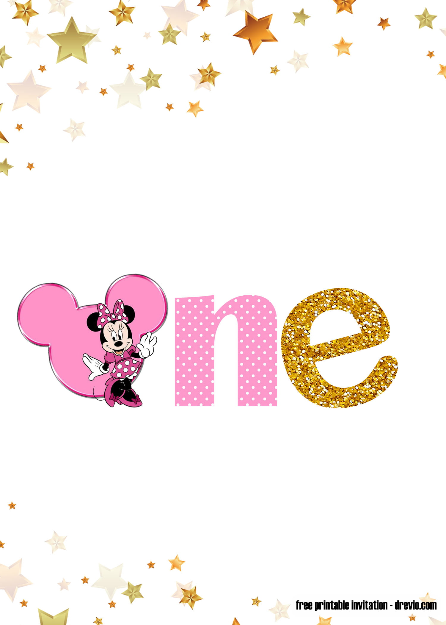 free-printable-pink-and-gold-minnie-mouse-1st-birthday-invitation