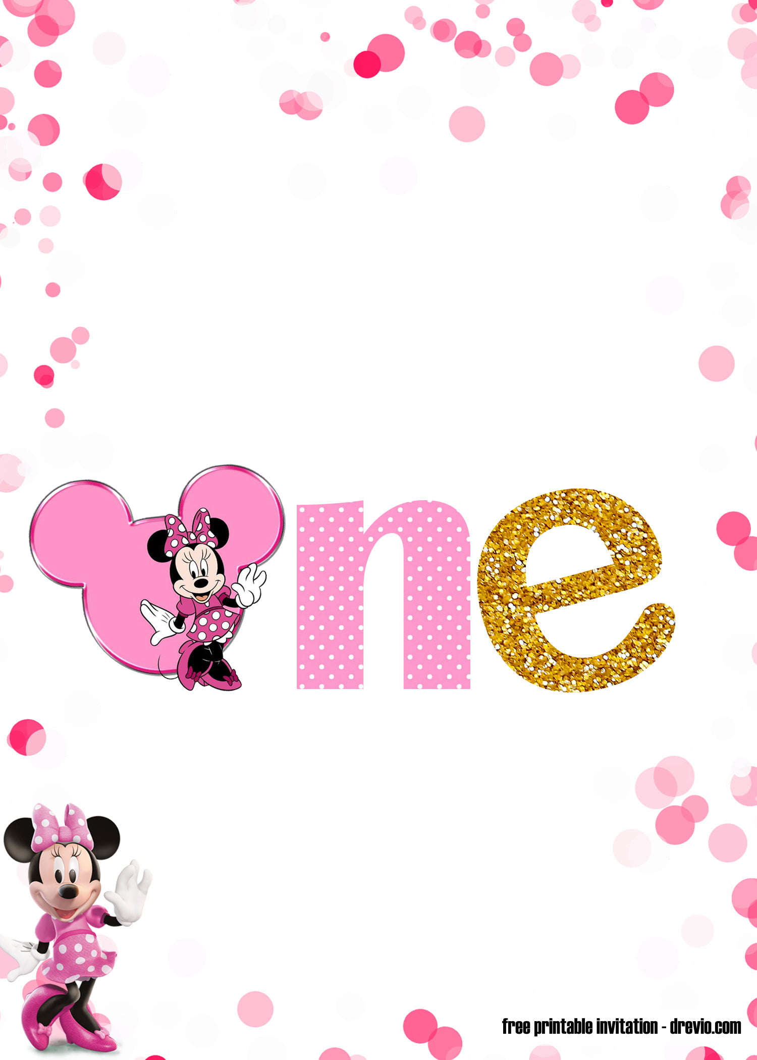 Pink And Gold Minnie Mouse Invitation Template Free Download Pink And Gold Minnie Mouse Invitation Template Free Download