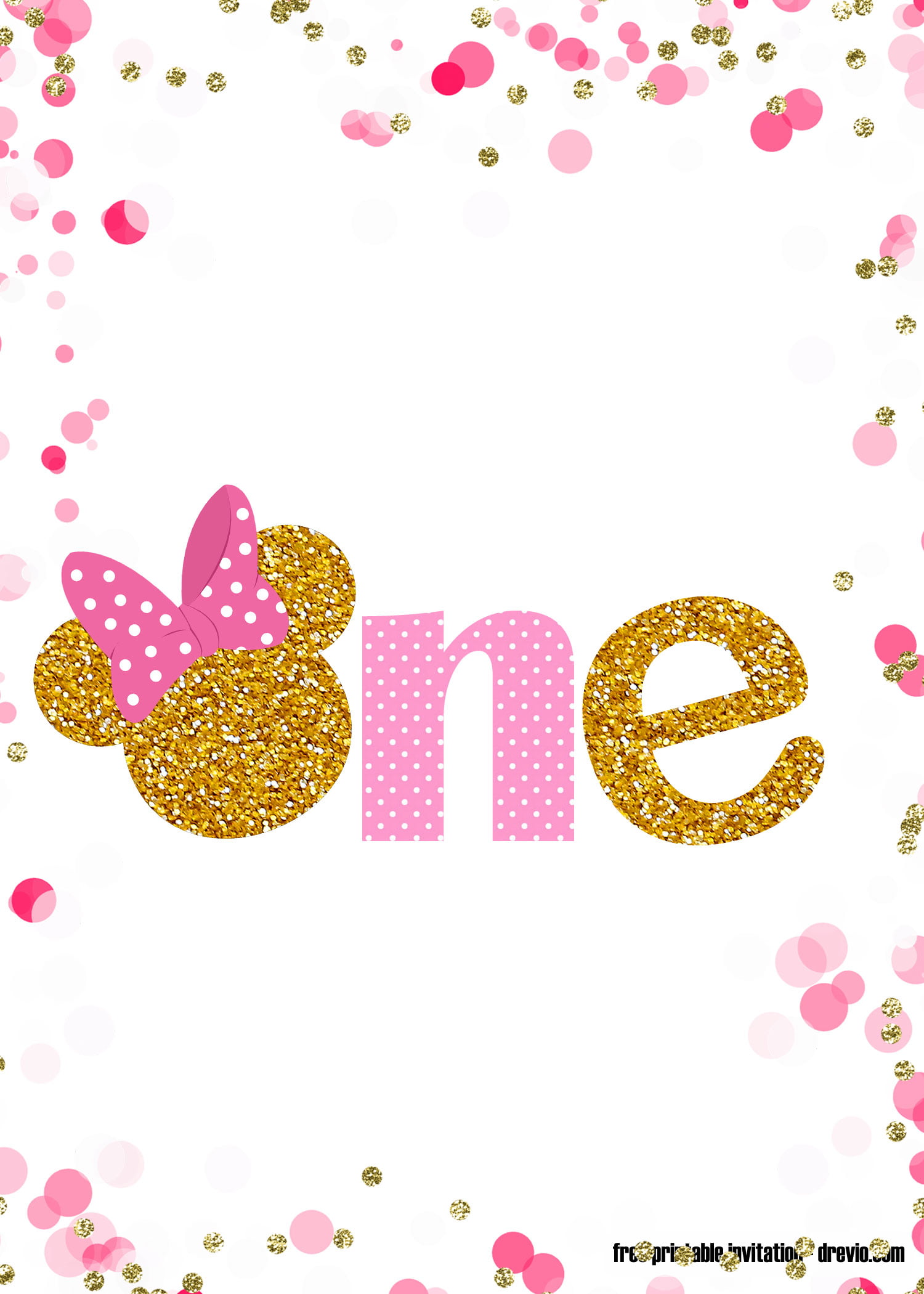 Minnie Mouse Invitation Template Pink And Gold Minnie Mouse Invitation Template Pink And Gold
