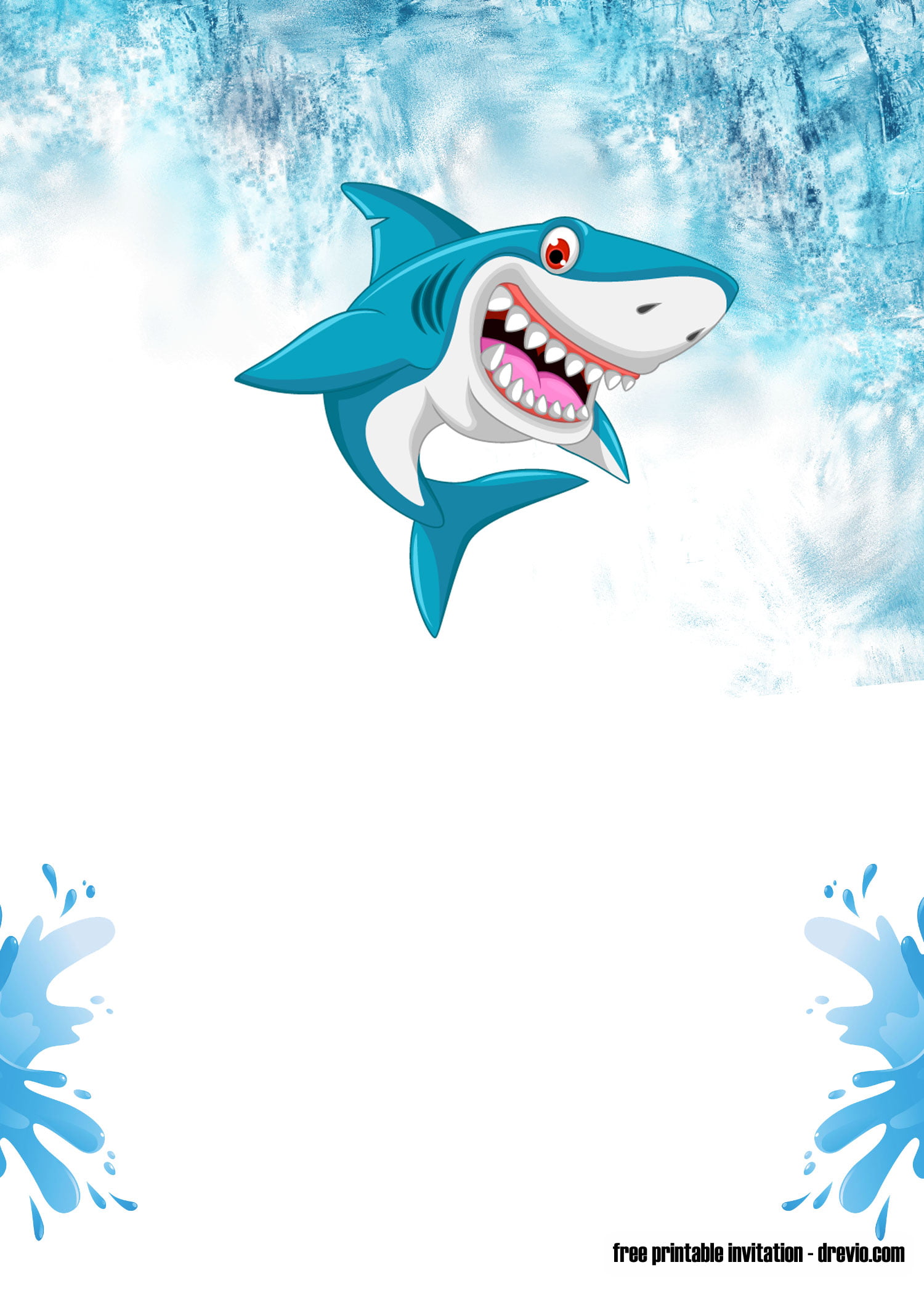 Free Shark Invitation Template