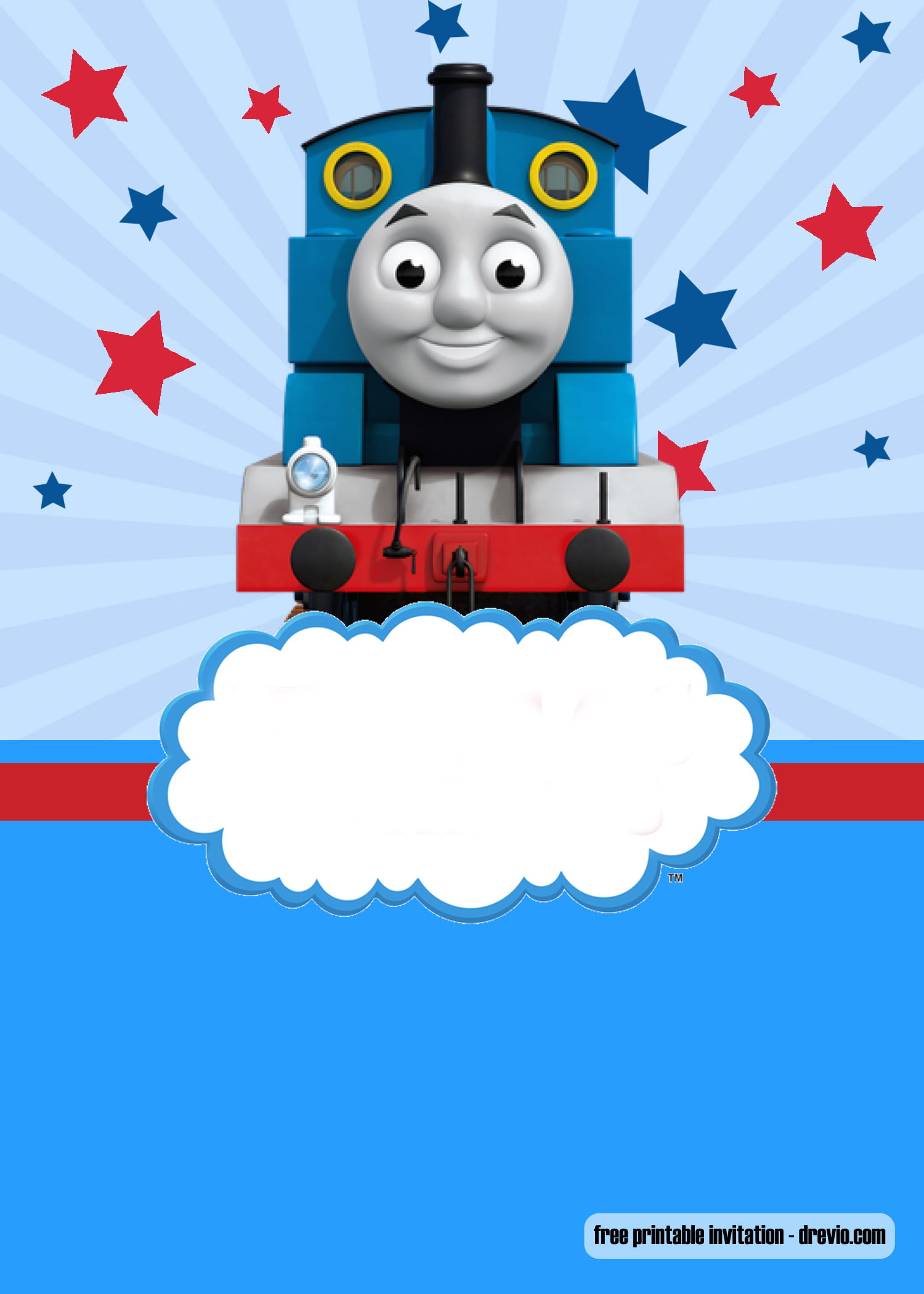 Get Train Birthday Party Invitations PNG Free Invitation Template
