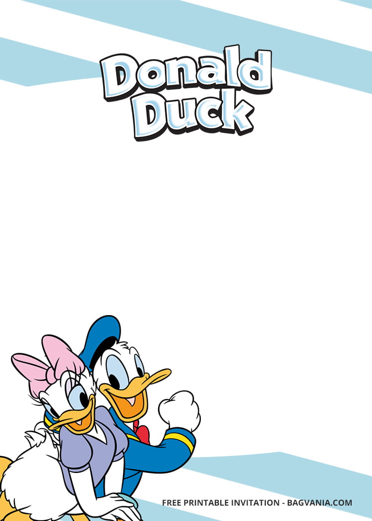 VINTAGE DISNEY DONALD DUCK PARTY INVITATIONS invites Pack of 6 