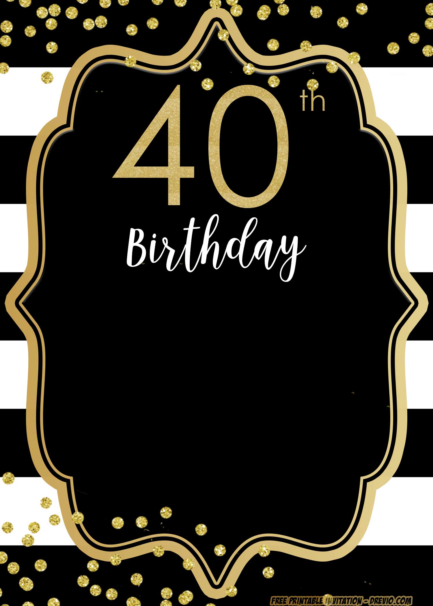 40th Birthday Printables Free - Printable World Holiday