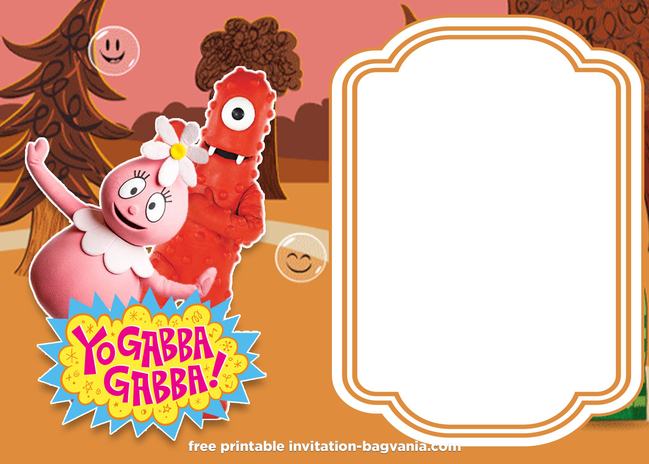 FREE Yo Gabba Gabba Invitation Templates FREE Printable Birthday