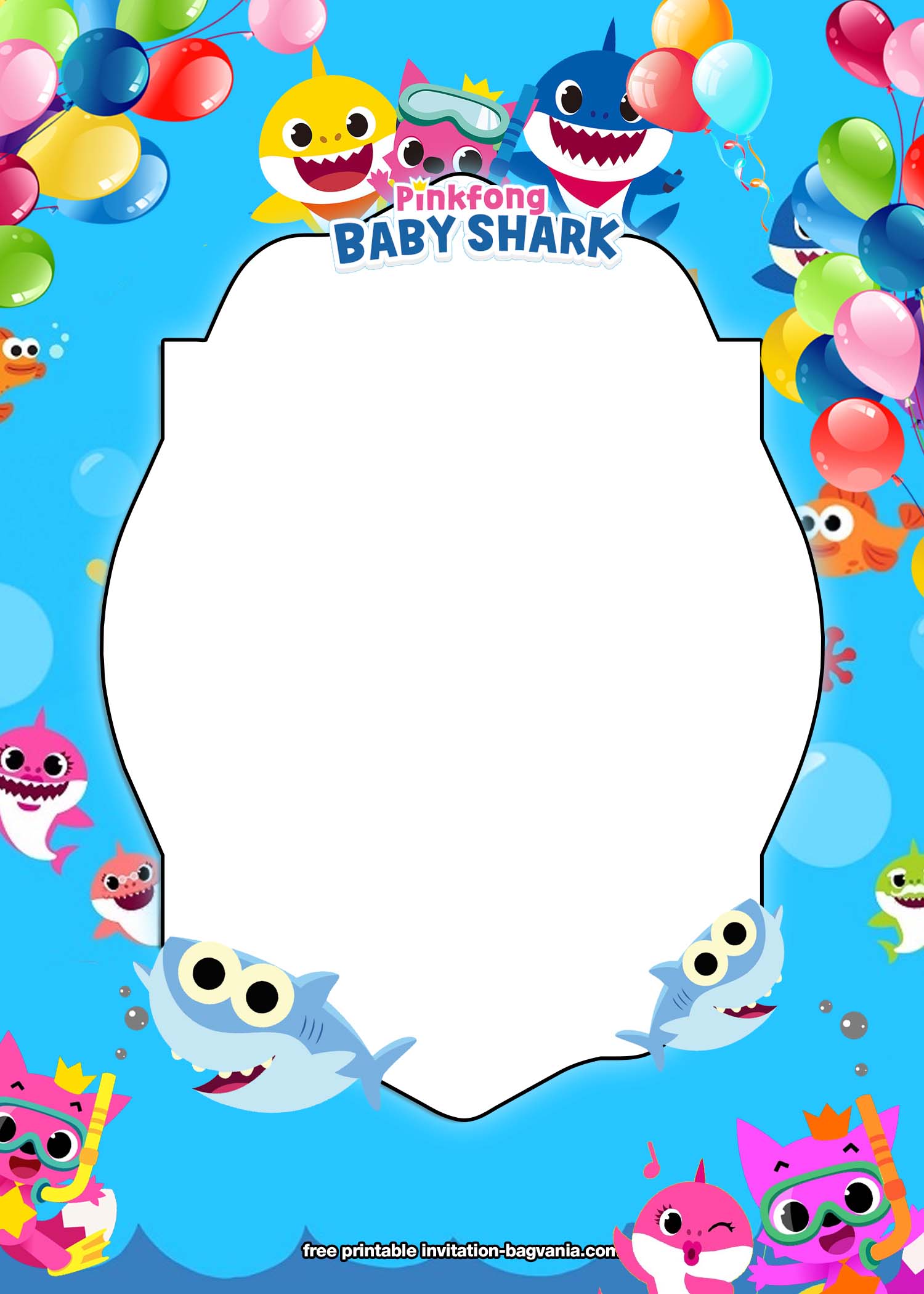 Baby Shark Invitation Layout