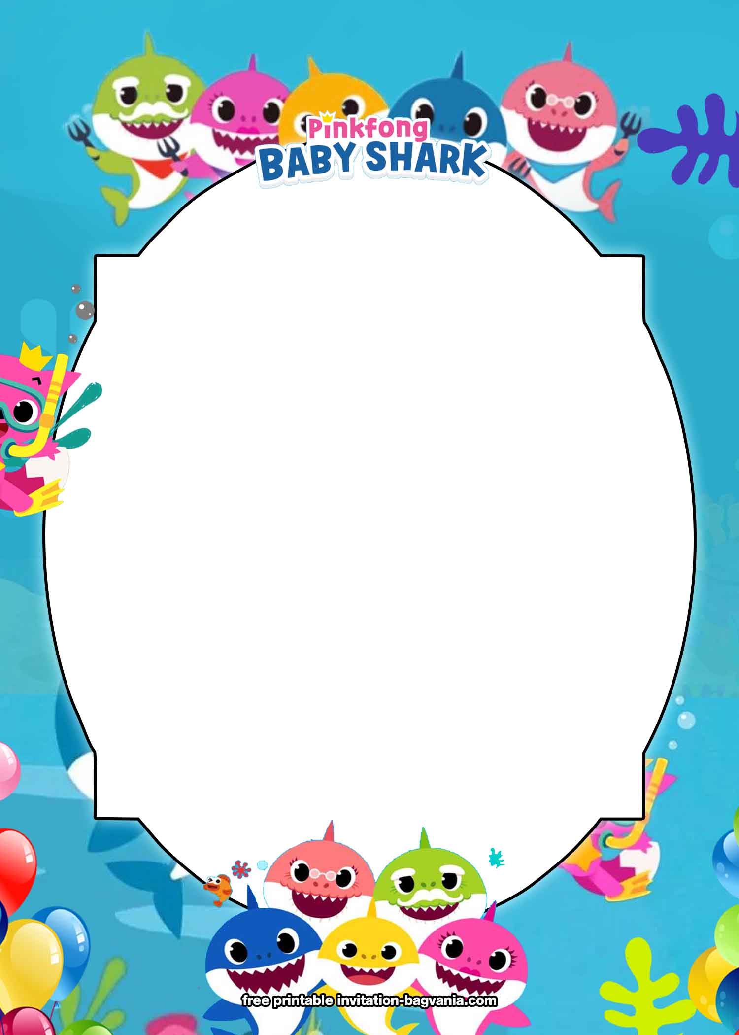 Free Printable Baby Shark Birthday Invitation Templates Free