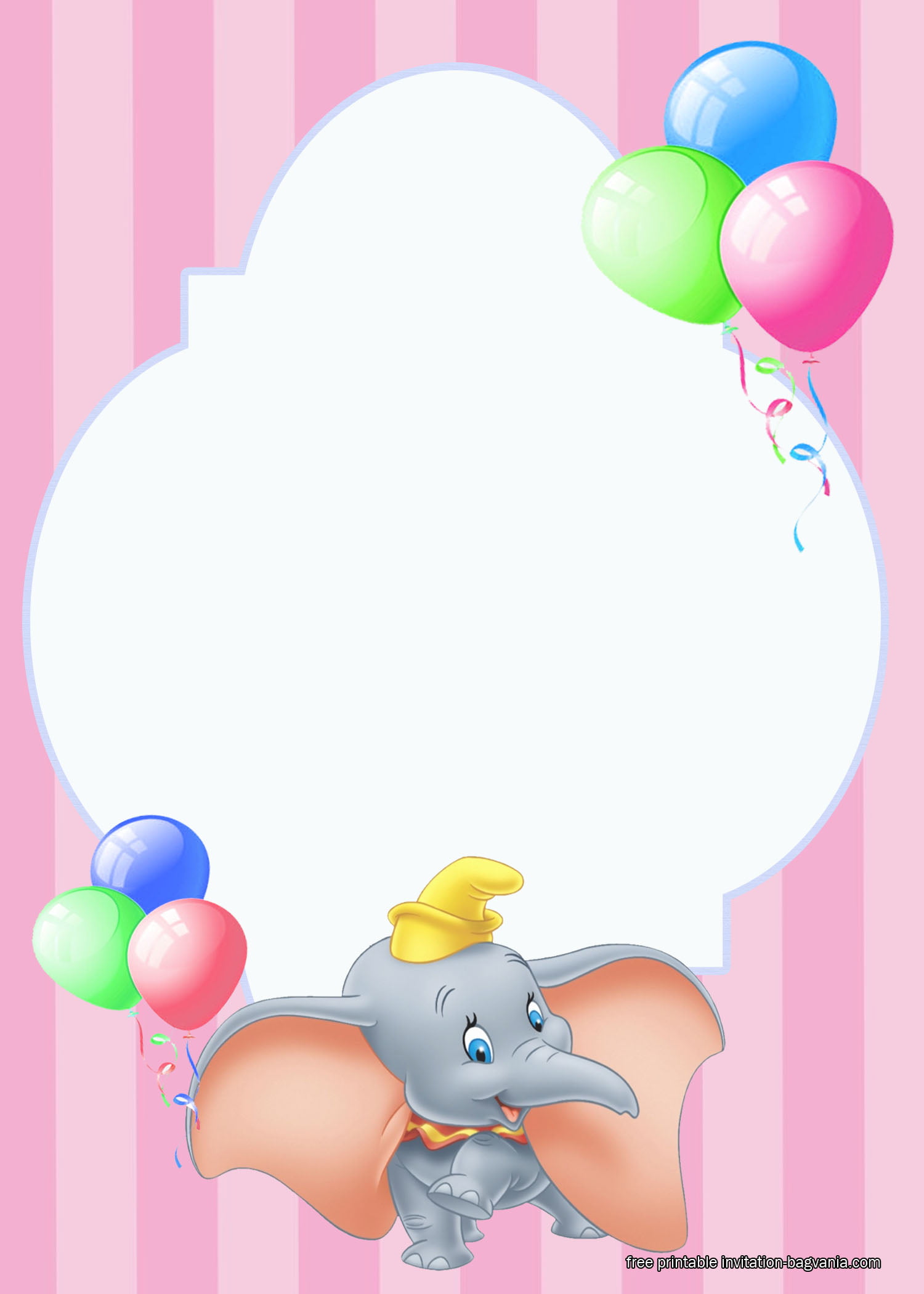 FREE Dumbo Birthday Invitation Templates FREE Printable Birthday