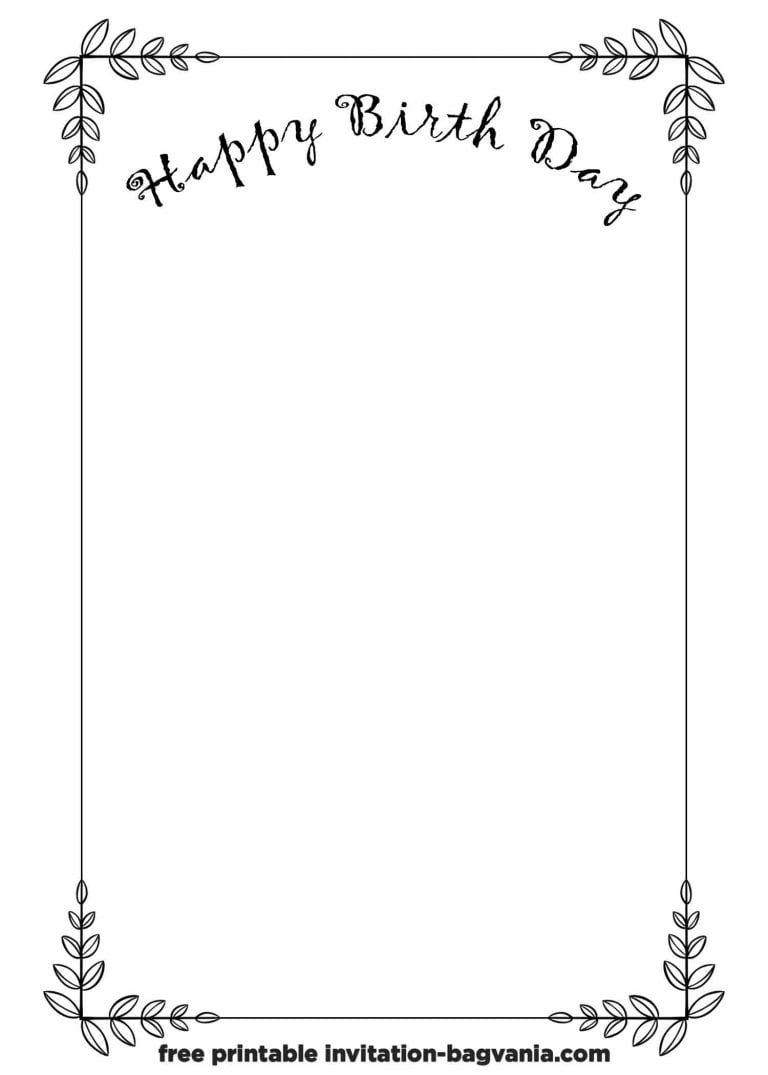 FREE Black and White Birthday Invitation Templates FREE Printable