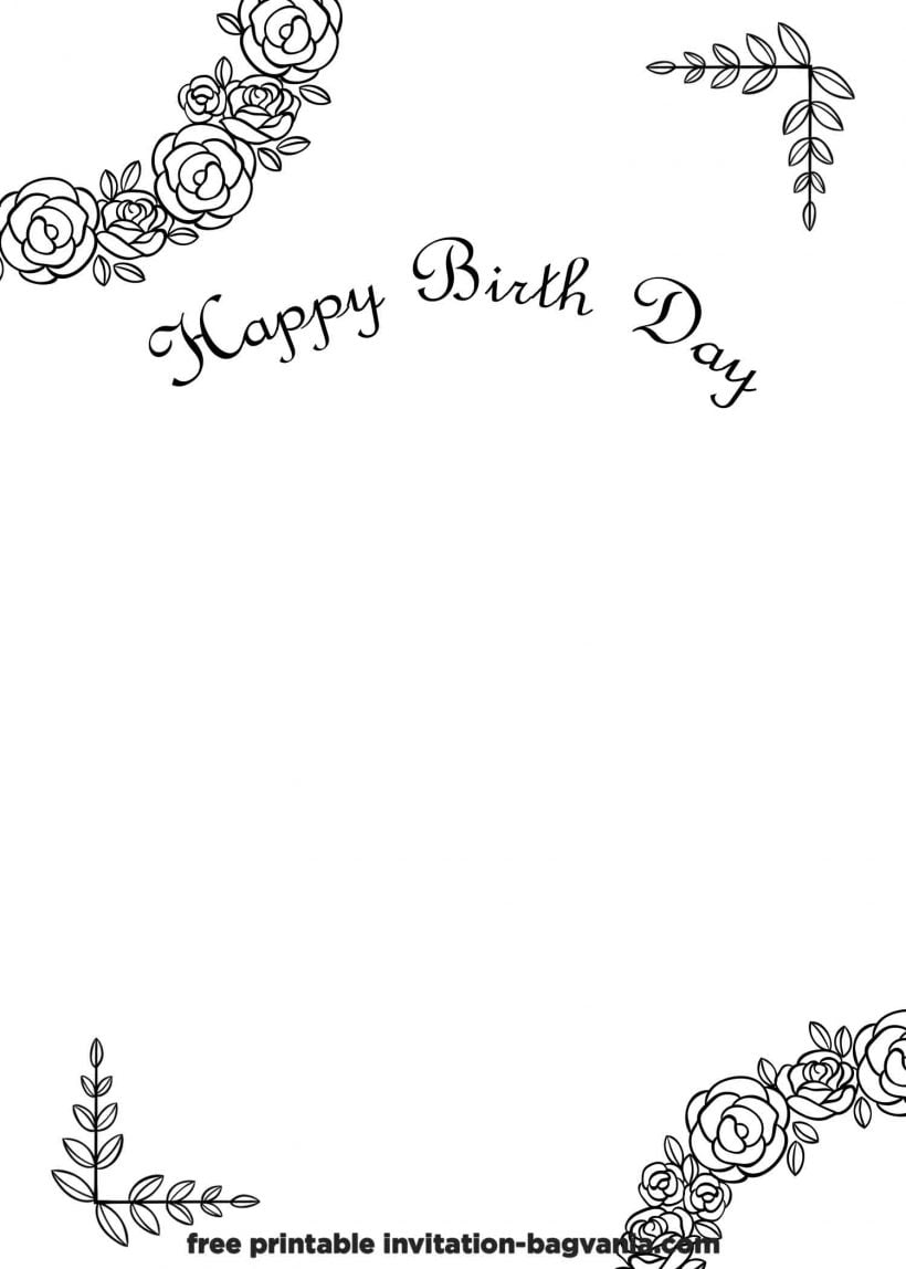 free black and white birthday invitation templates free