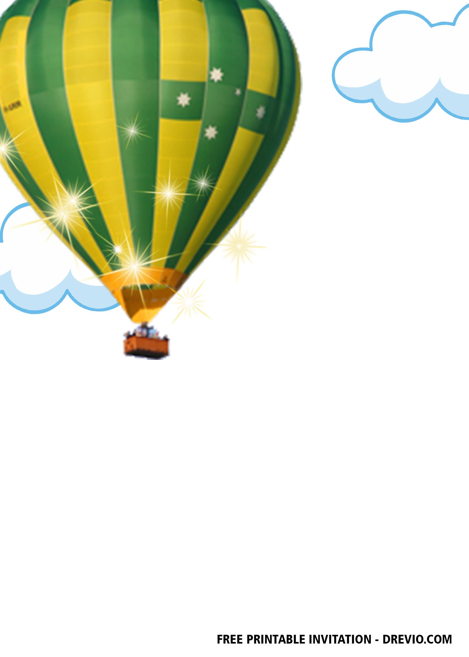 Free Printable Hot Air Balloon Template Collage