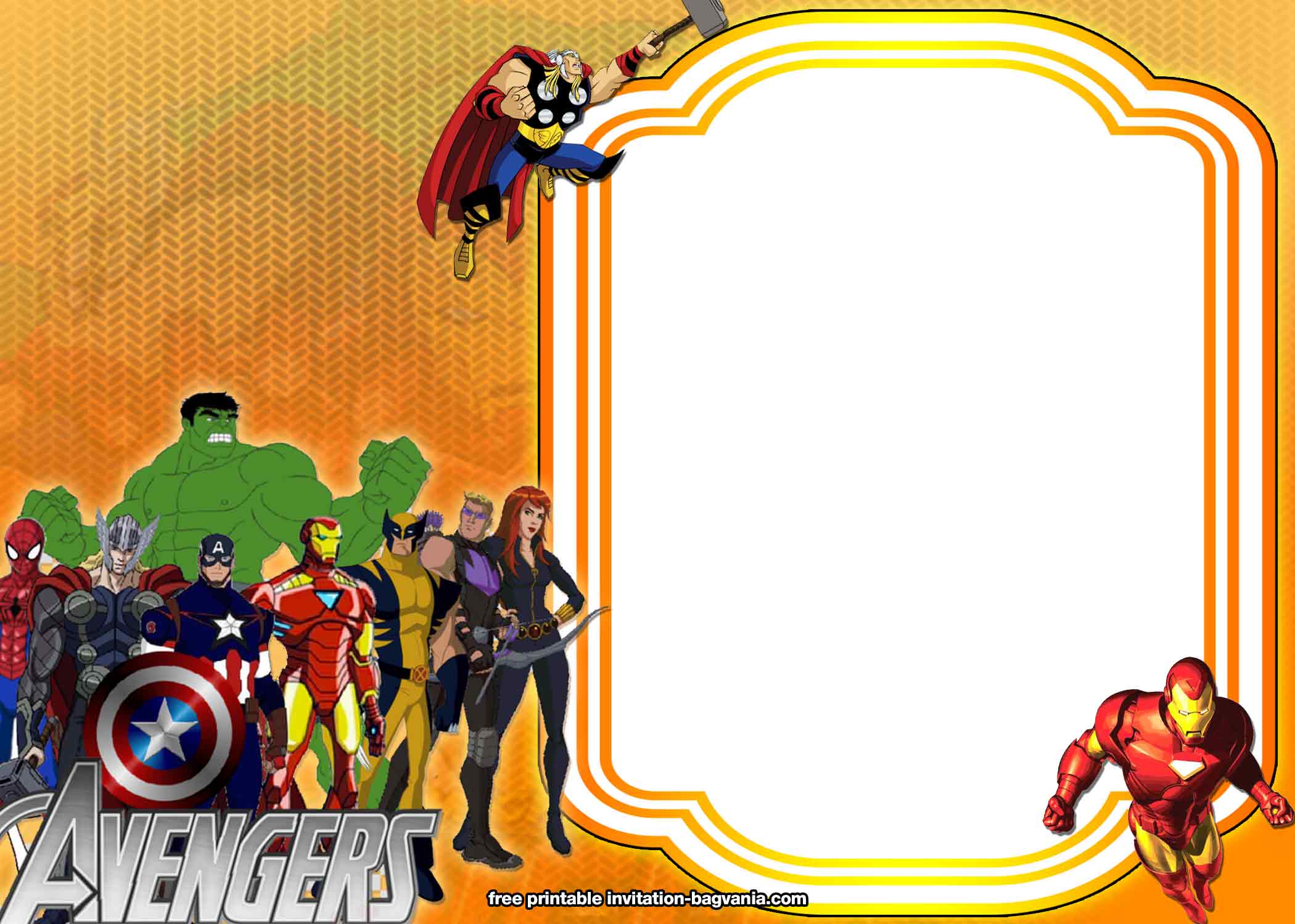 Avengers Invitations Template Free from www.bagvania.com