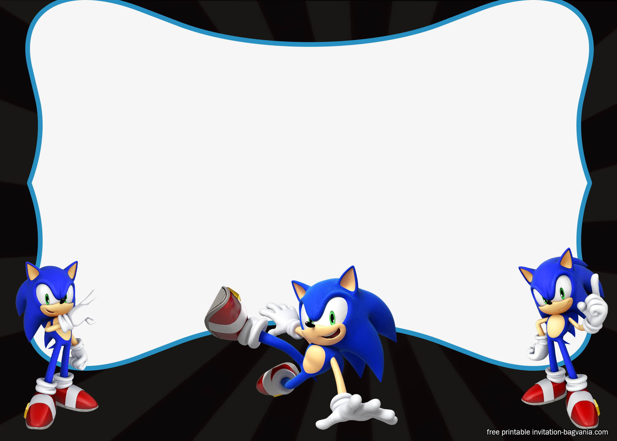 Printable Sonic Invitation Template