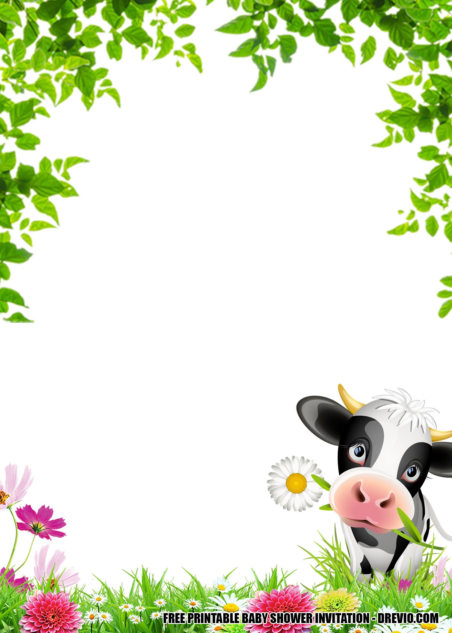 FREE Printable Cow Themed Baby Shower Invitation FREE Printable