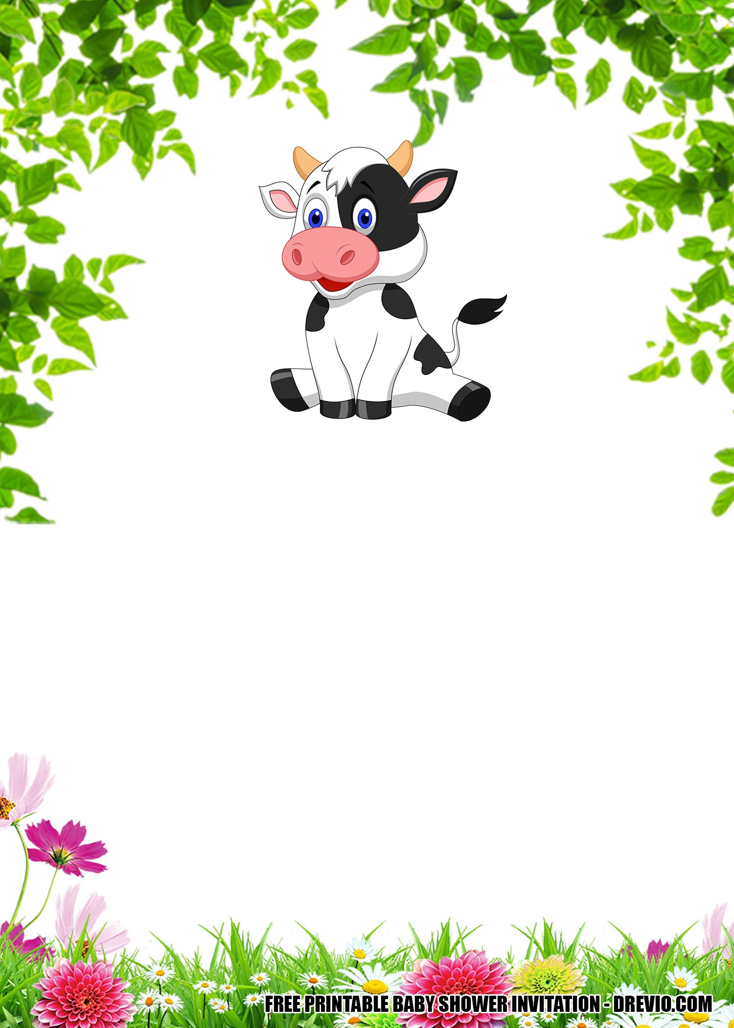 Free Printable Cow Themed Baby Shower Invitation Free Printable Birthday Invitation Templates Bagvania