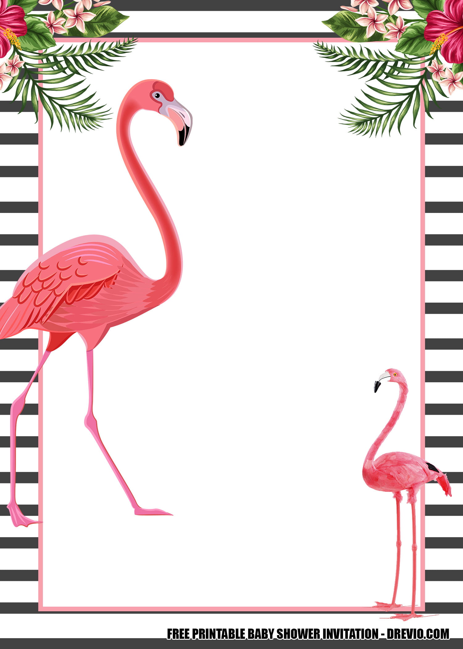flamingo baby shower invitations