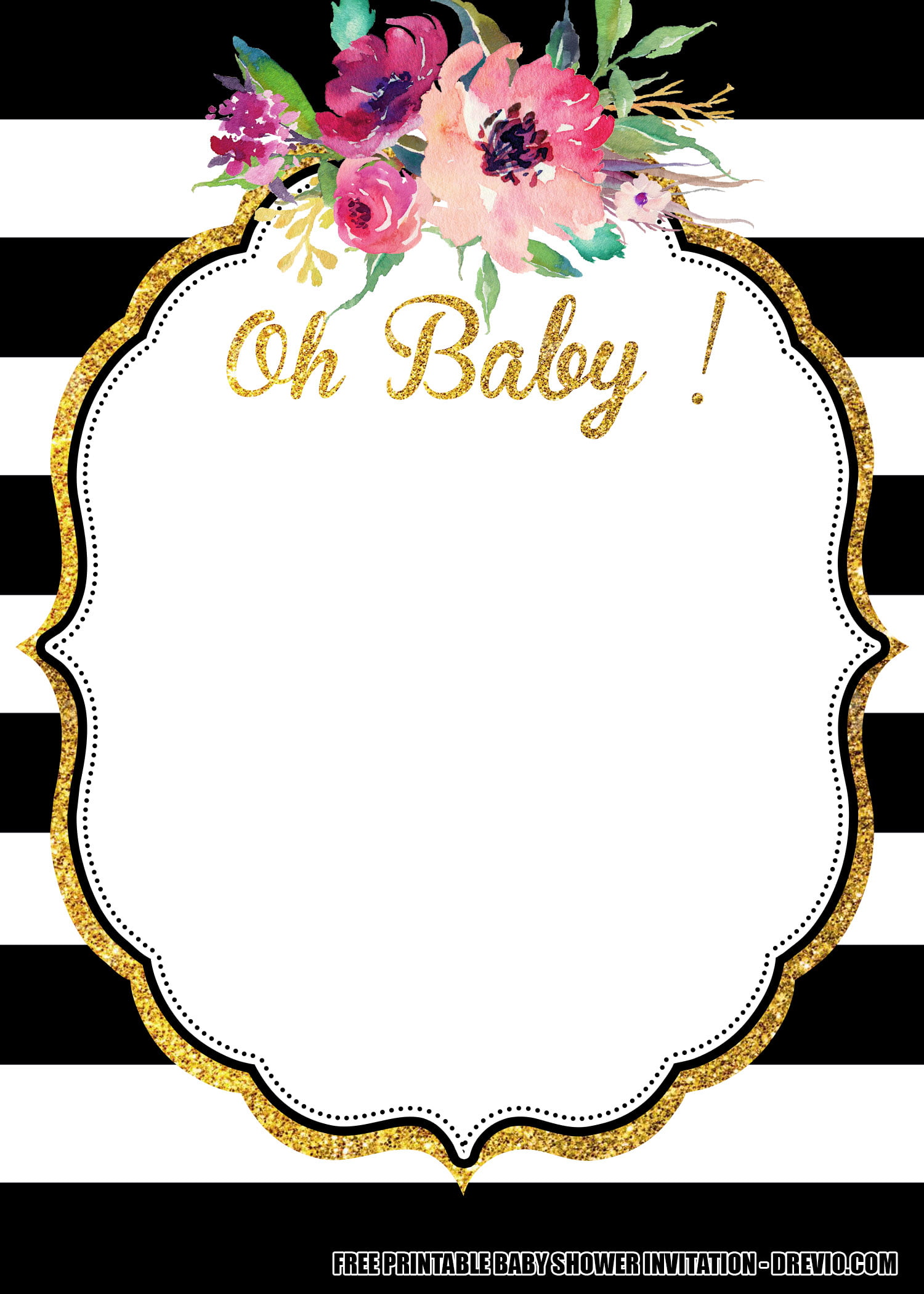Free Flower Baby Shower Invitation Templates Downloadable Bagvania