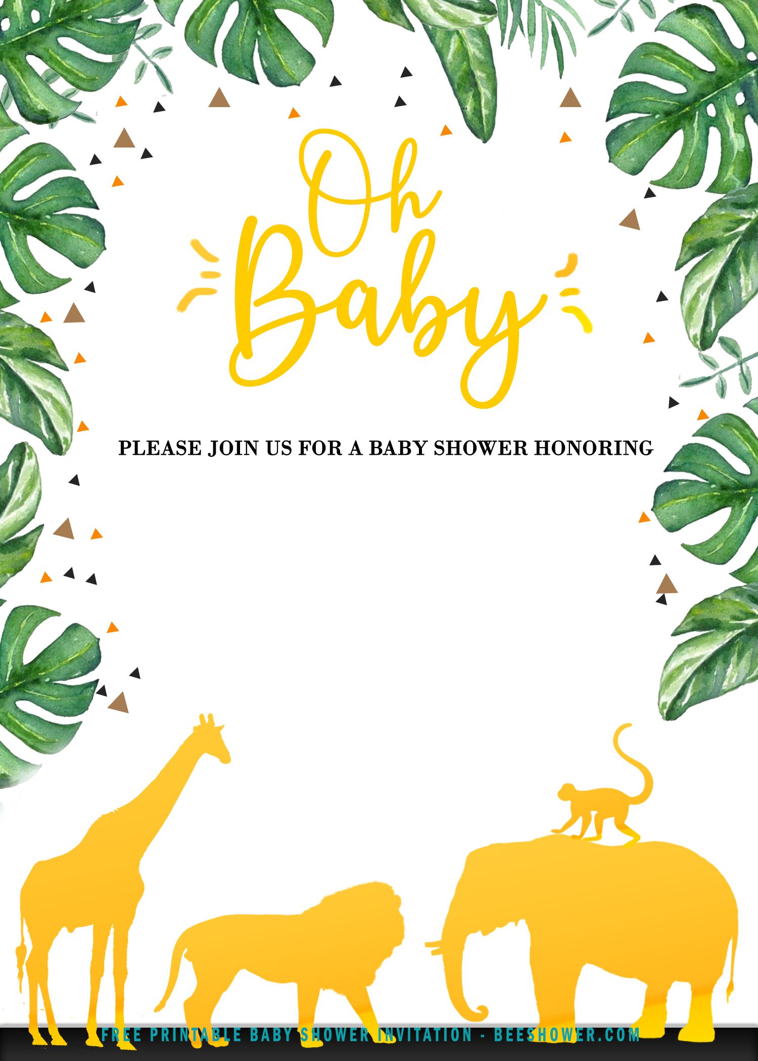 free safari baby shower invitations