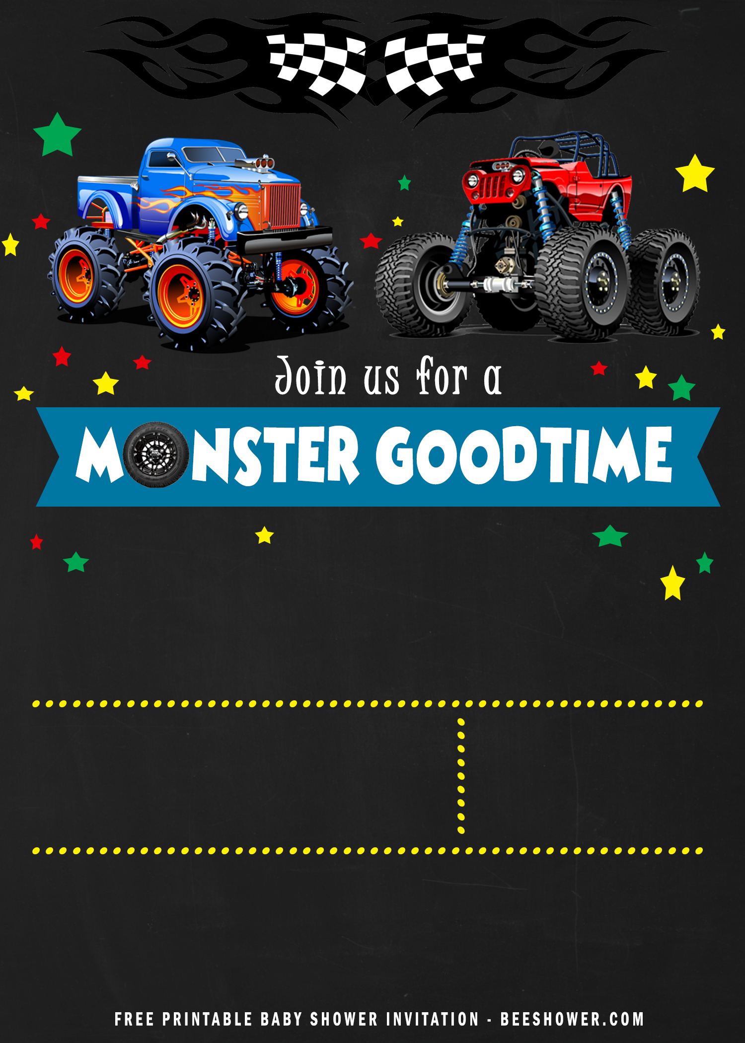 Free Printable Monster Trucks Birthday Invitation Templates Free Printable Birthday Invitation Templates Bagvania