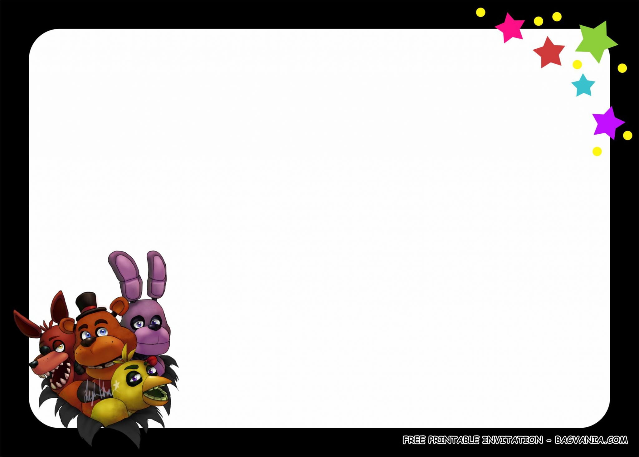 (FREE PRINTABLE) Five Night at Freddy’s Party Kits Template FREE