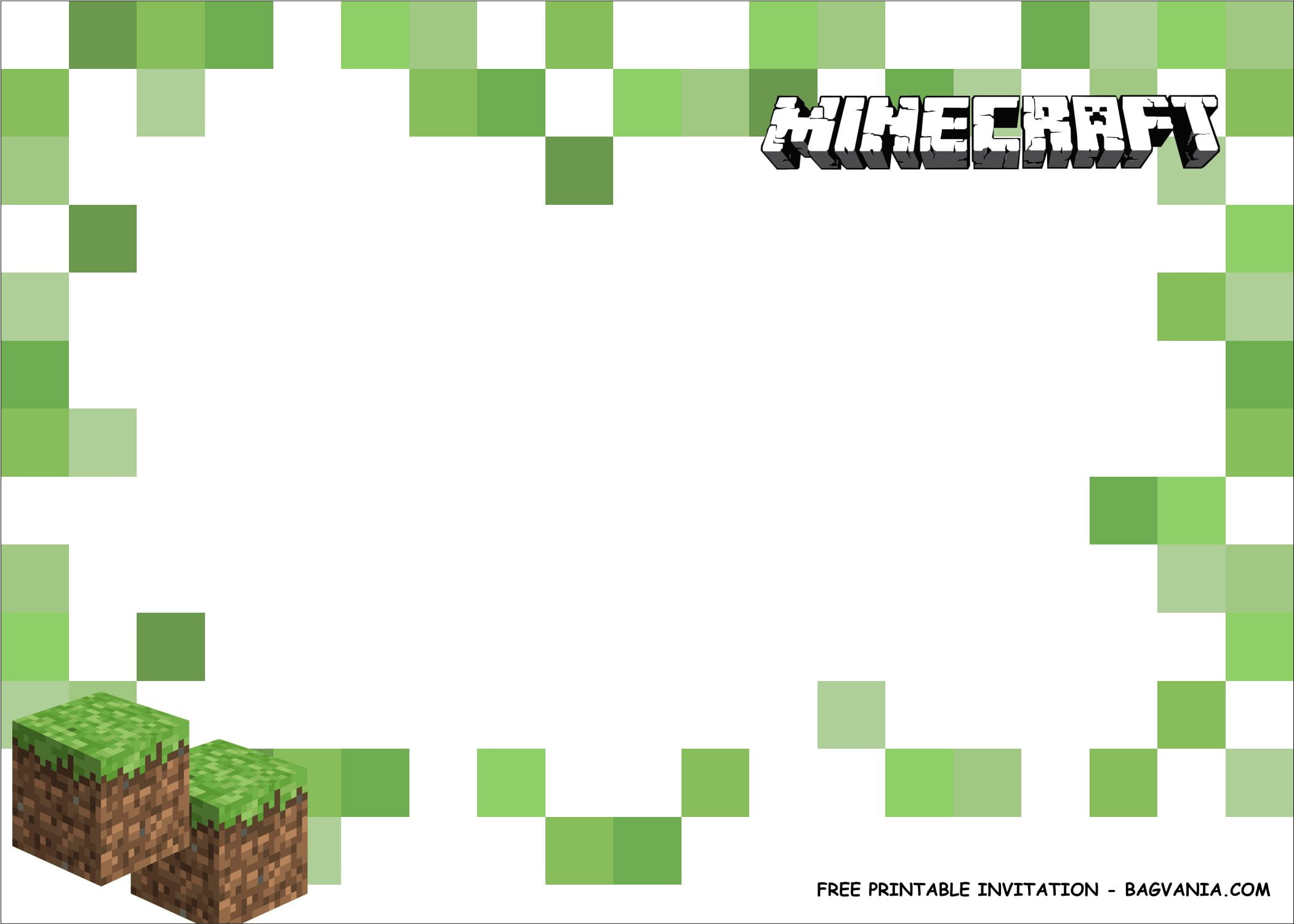 Minecraft Birthday Invite Template from www.bagvania.com