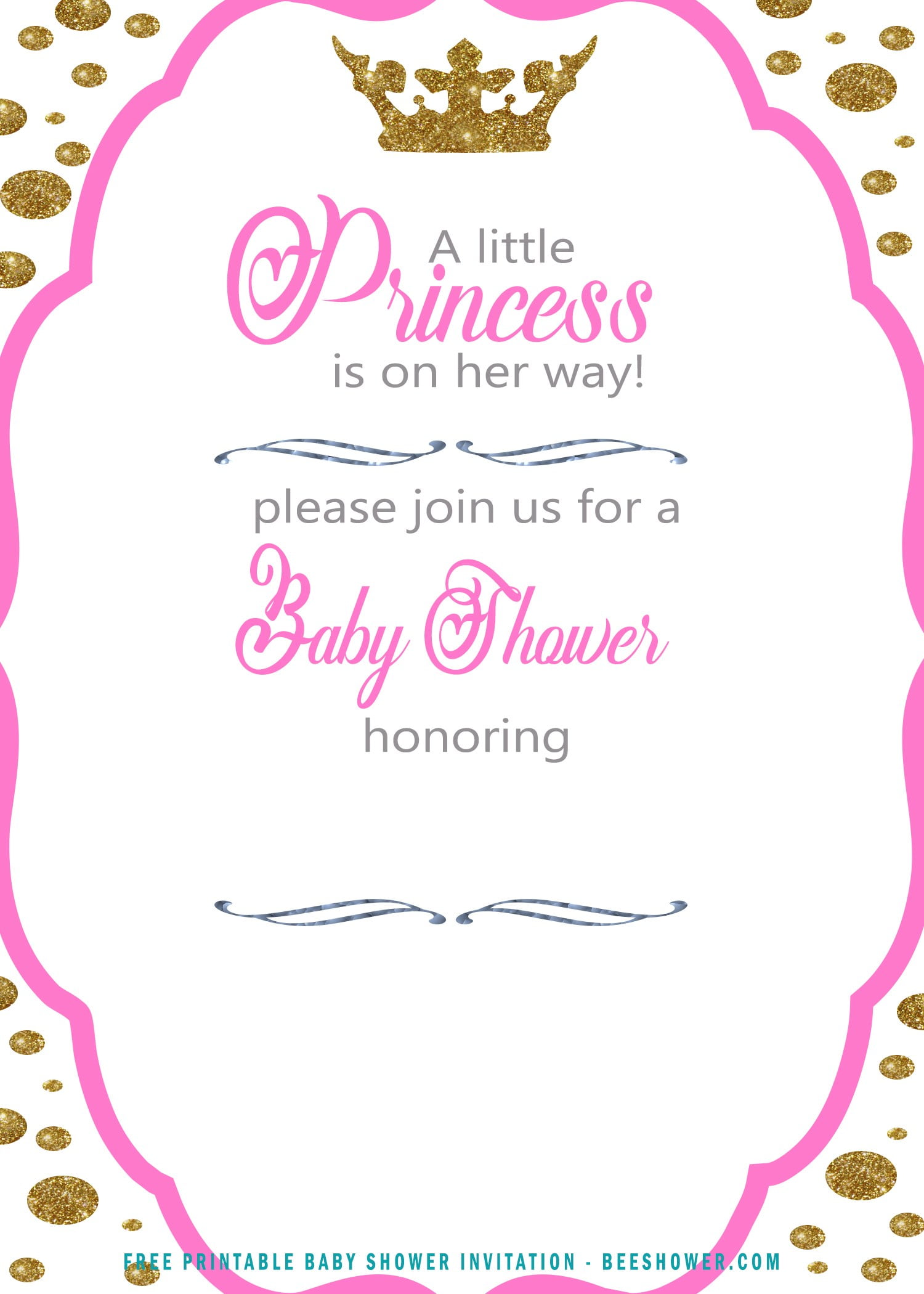 princess baby shower invitation templates free