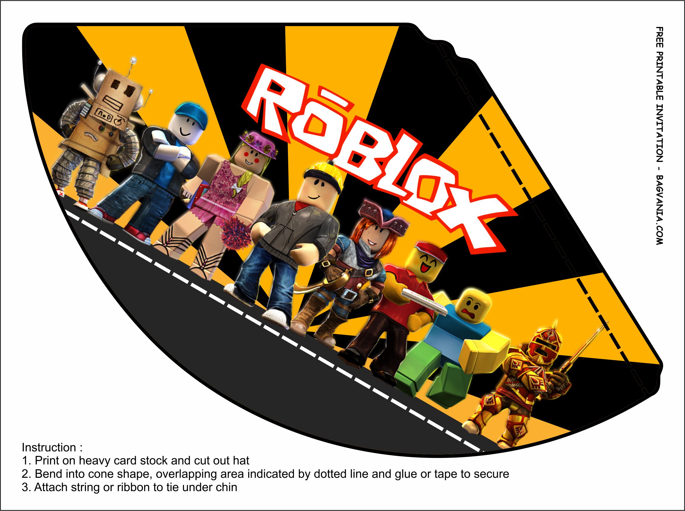 Free Printable Roblox Birthday Party Kits Template Free - roblox template hat