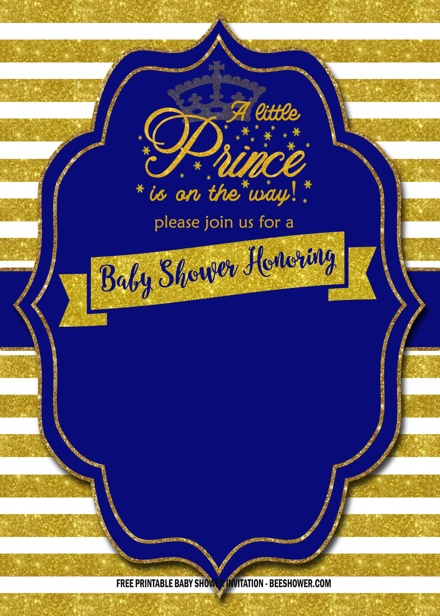 free blue and gold royal party invitations free