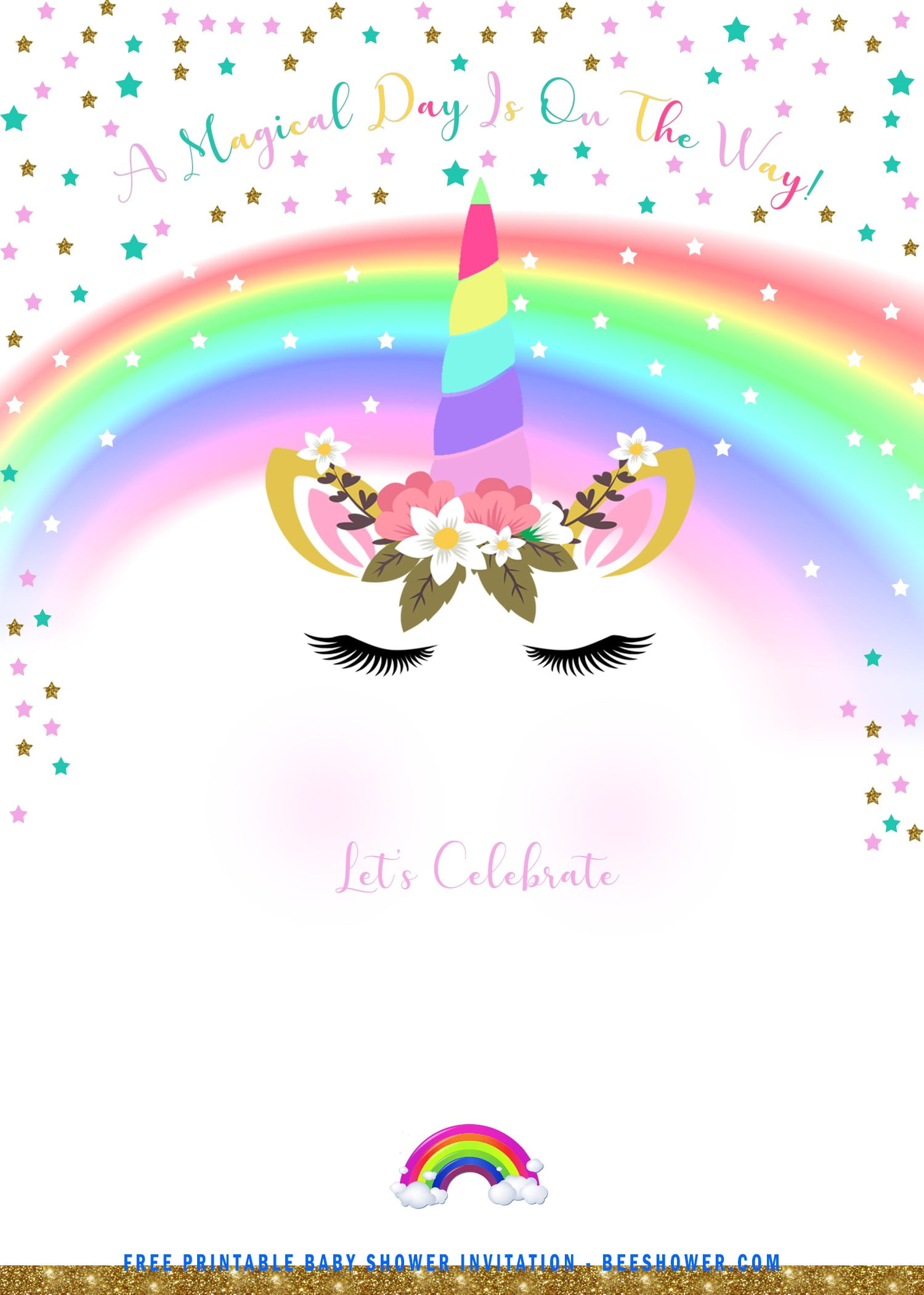 Unicorn Birthday Invitation Card Free Printable Printable Templates Free