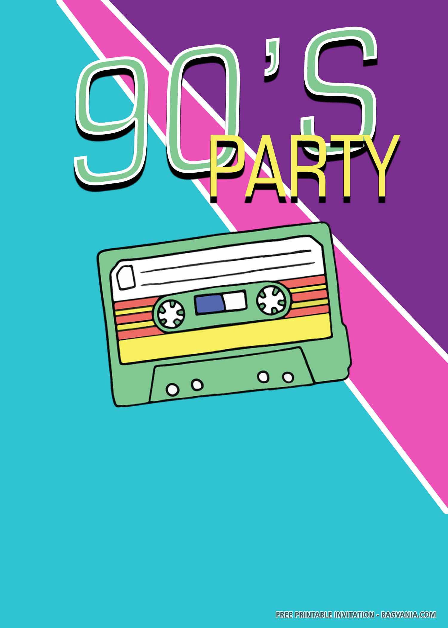 FREE PRINTABLE 90 s Birthday Invitation Templates FREE Printable free-printable-90-s-birthday-invitation-templates-free-printable