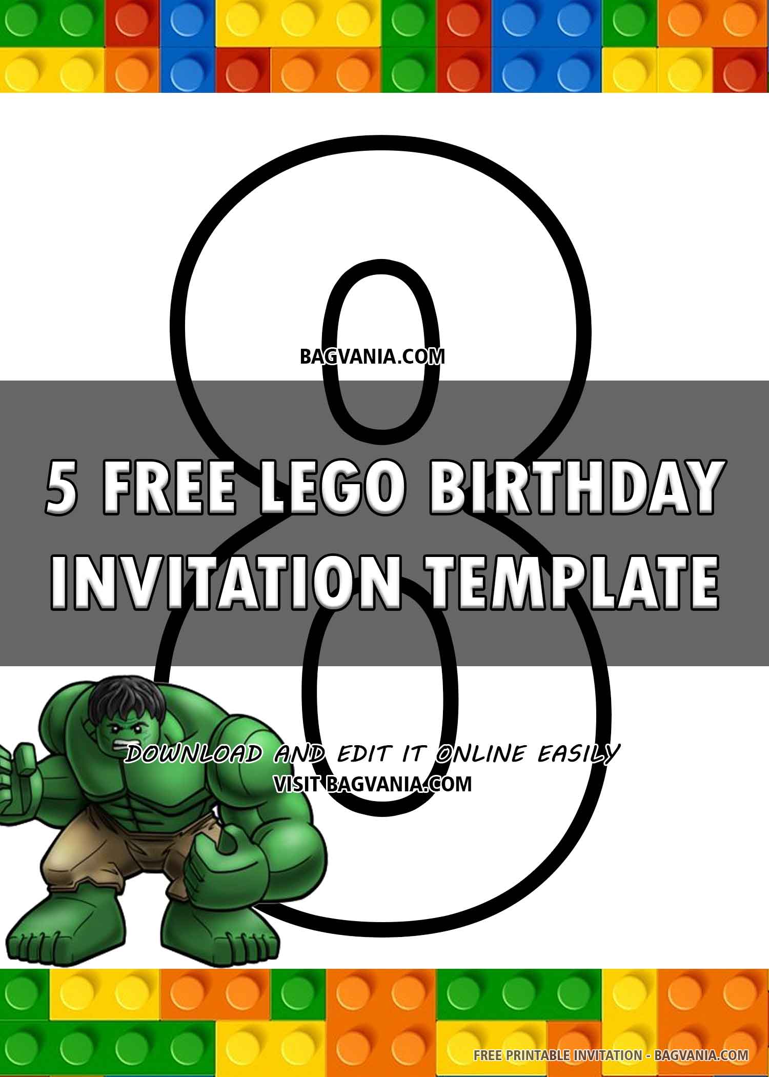 Free Printable Building Blocks Birthday Invitation Templates
