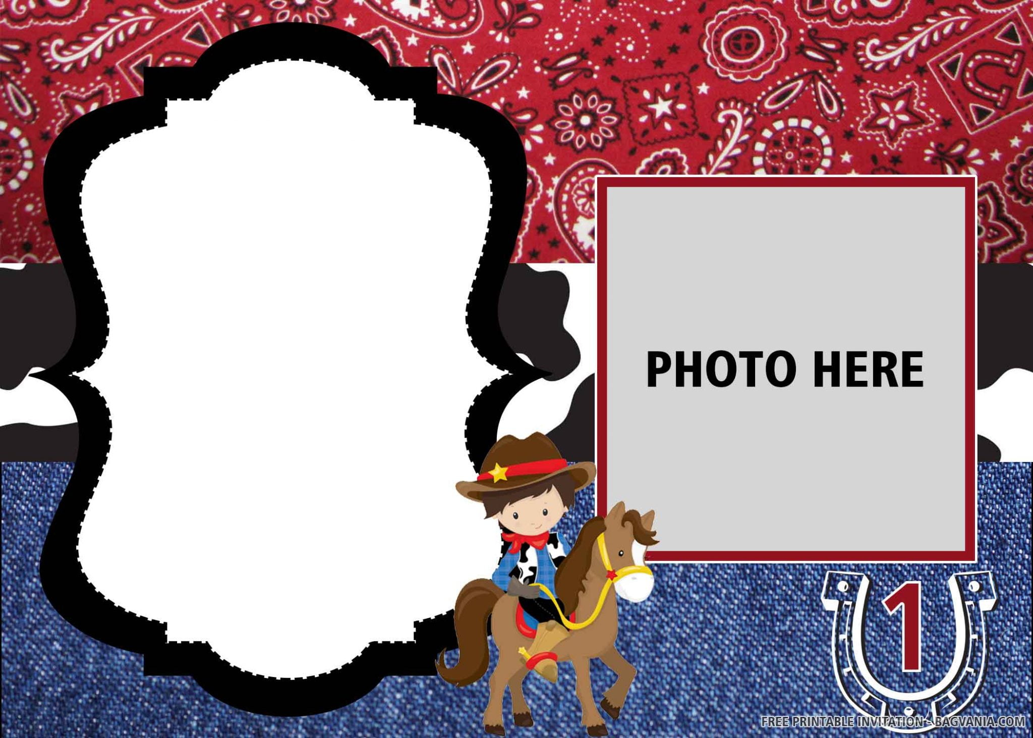 (FREE PRINTABLE) Little Cowboy Birthday Invitation Templates FREE