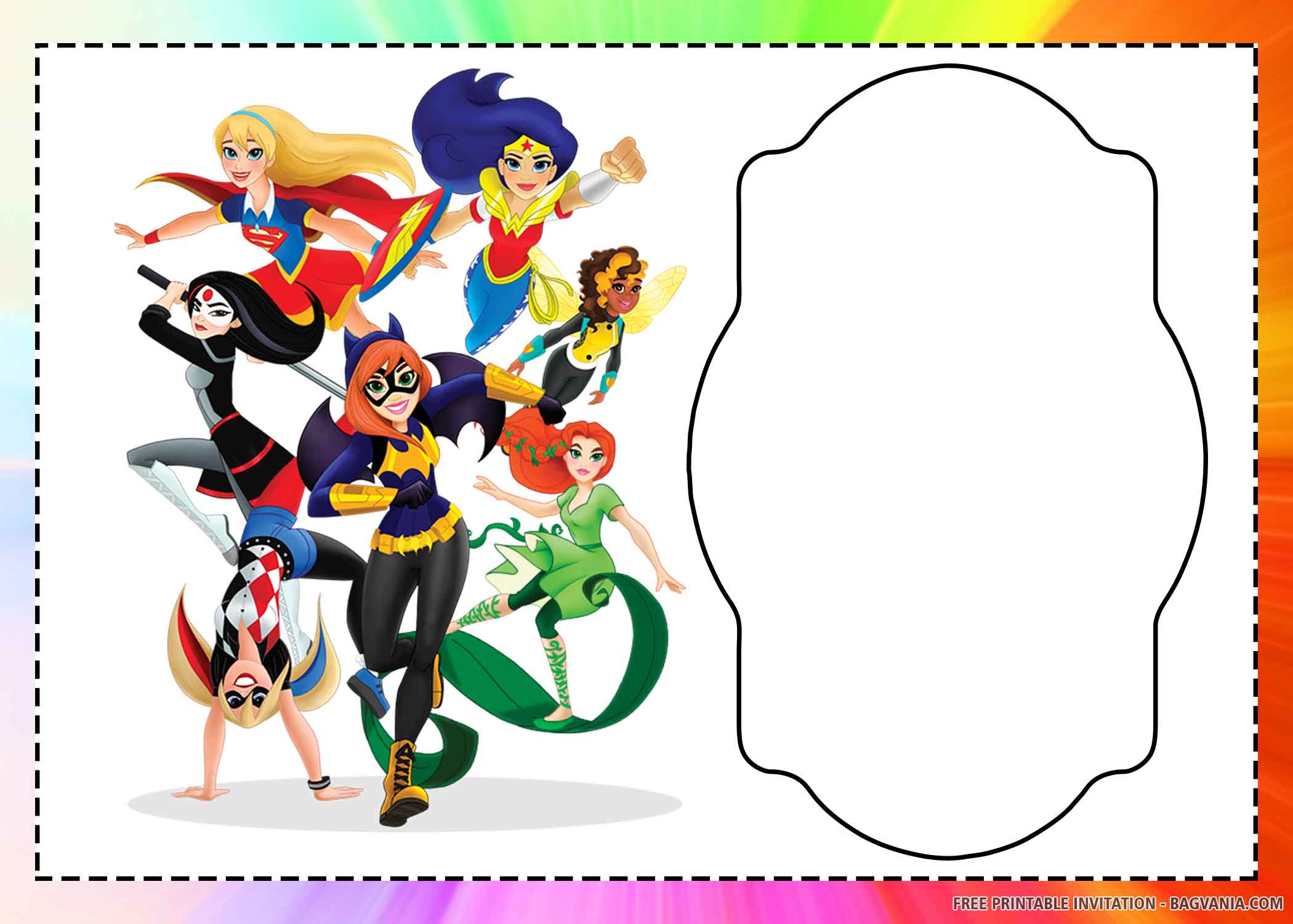 (FREE PRINTABLE) DC Superhero Girls Birthday Invitation Templates