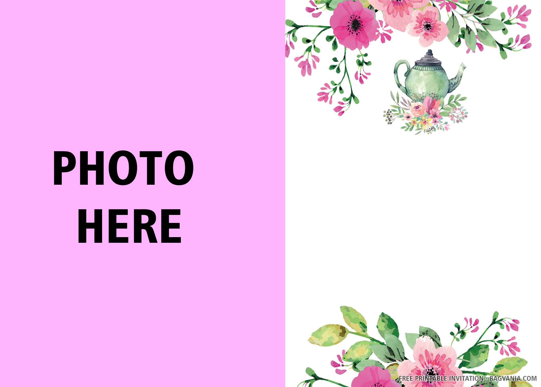 FREE PRINTABLE Floral Tea Party themed Birthday Invitation free-printable-floral-tea-party-themed-birthday-invitation